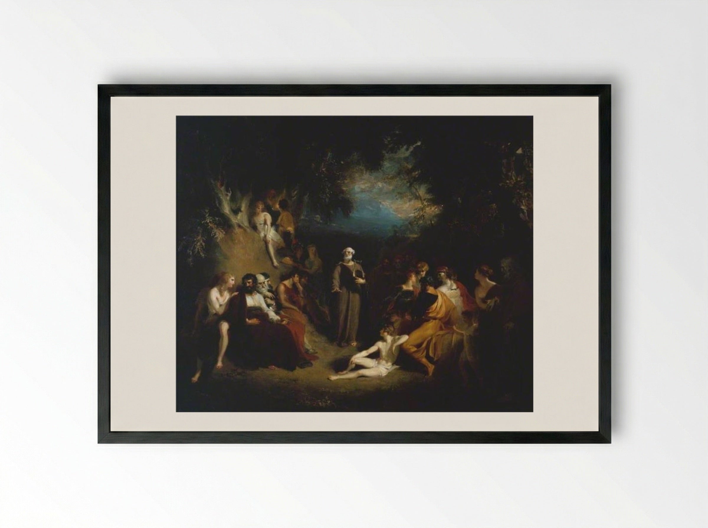 Homer Reciting his Poems - Sir Thomas Lawrence - Framed Print Black