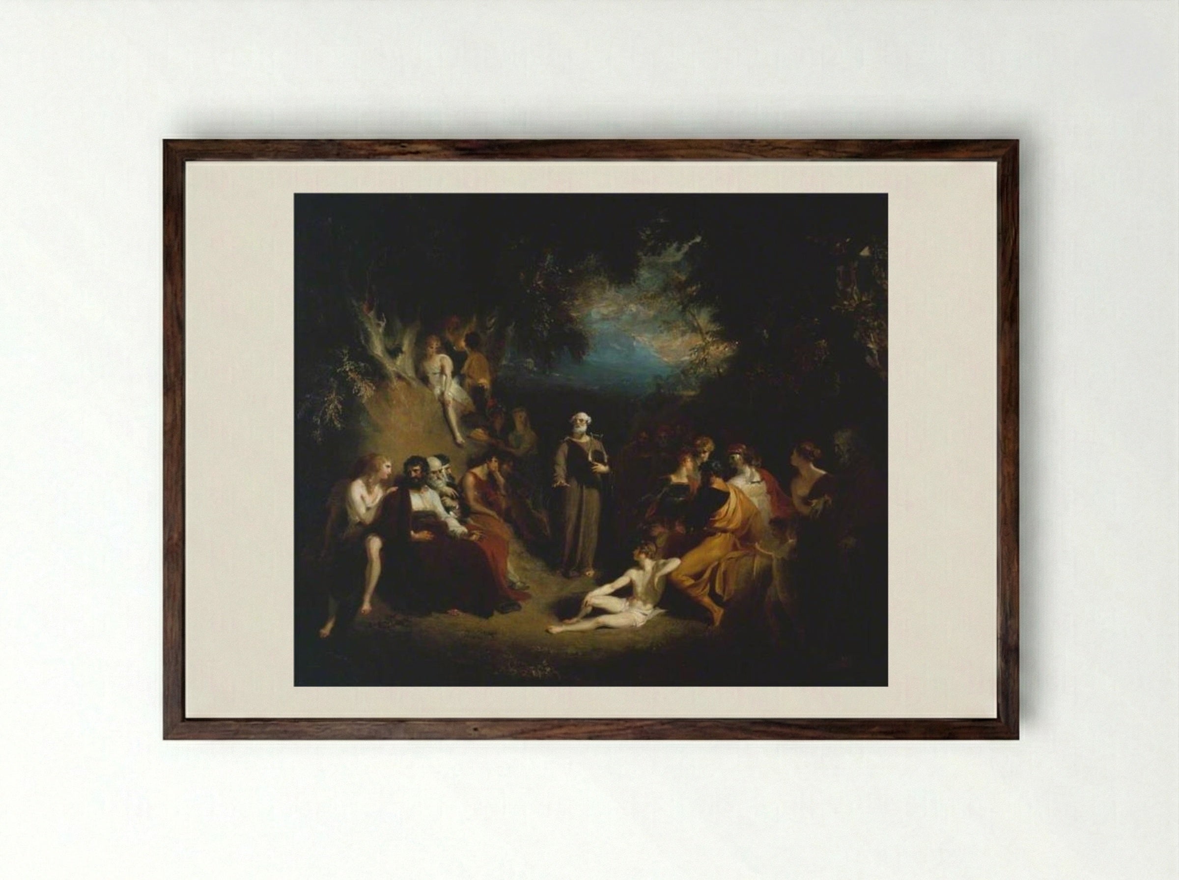 Homer Reciting his Poems - Sir Thomas Lawrence - Framed Print Dark Wood