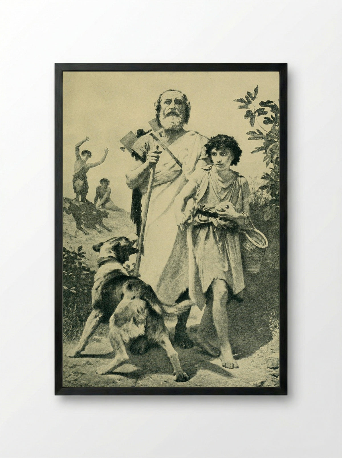 Homer and his Guide - William-Adolphe Bouguereau - Framed Print Black