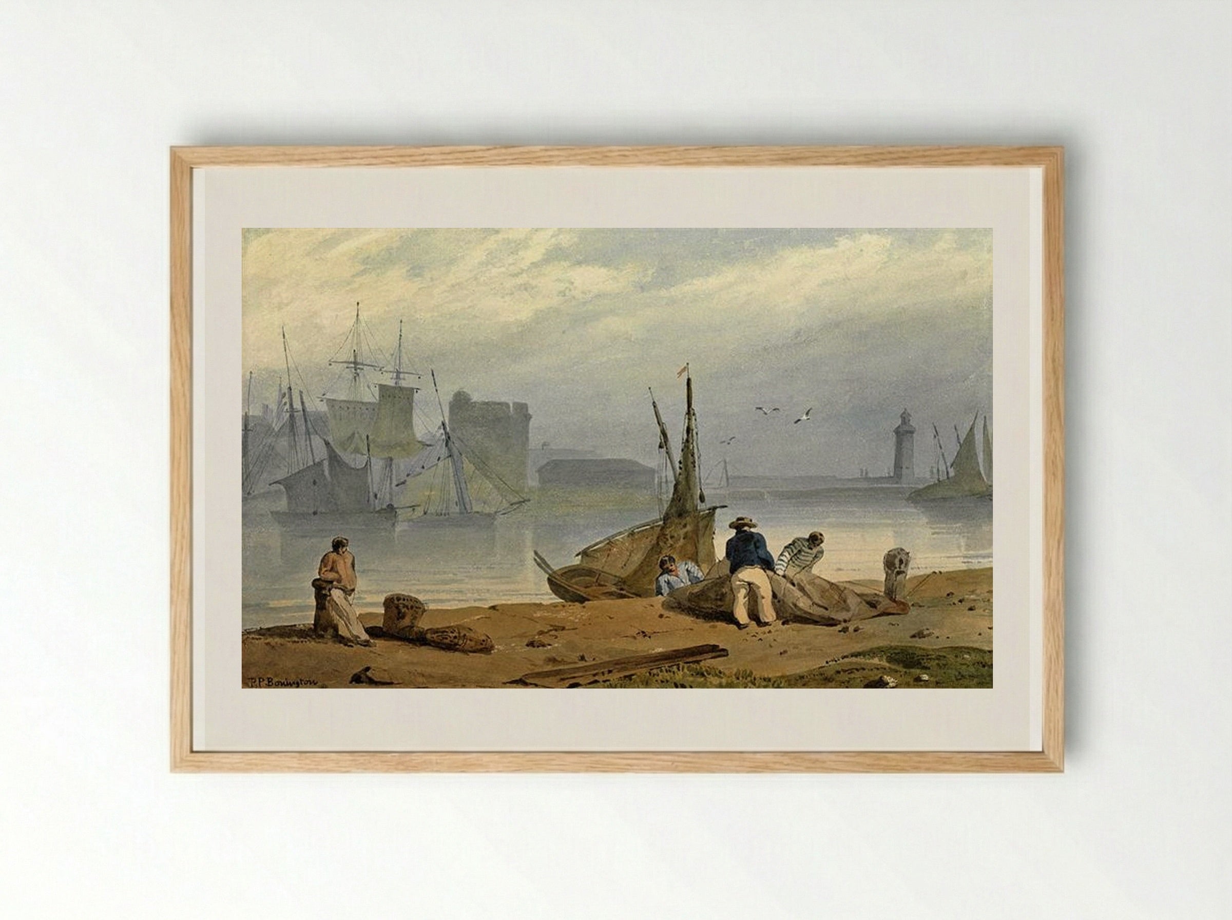 Honfleur - Richard Parkes Bonington - Framed Print Wood