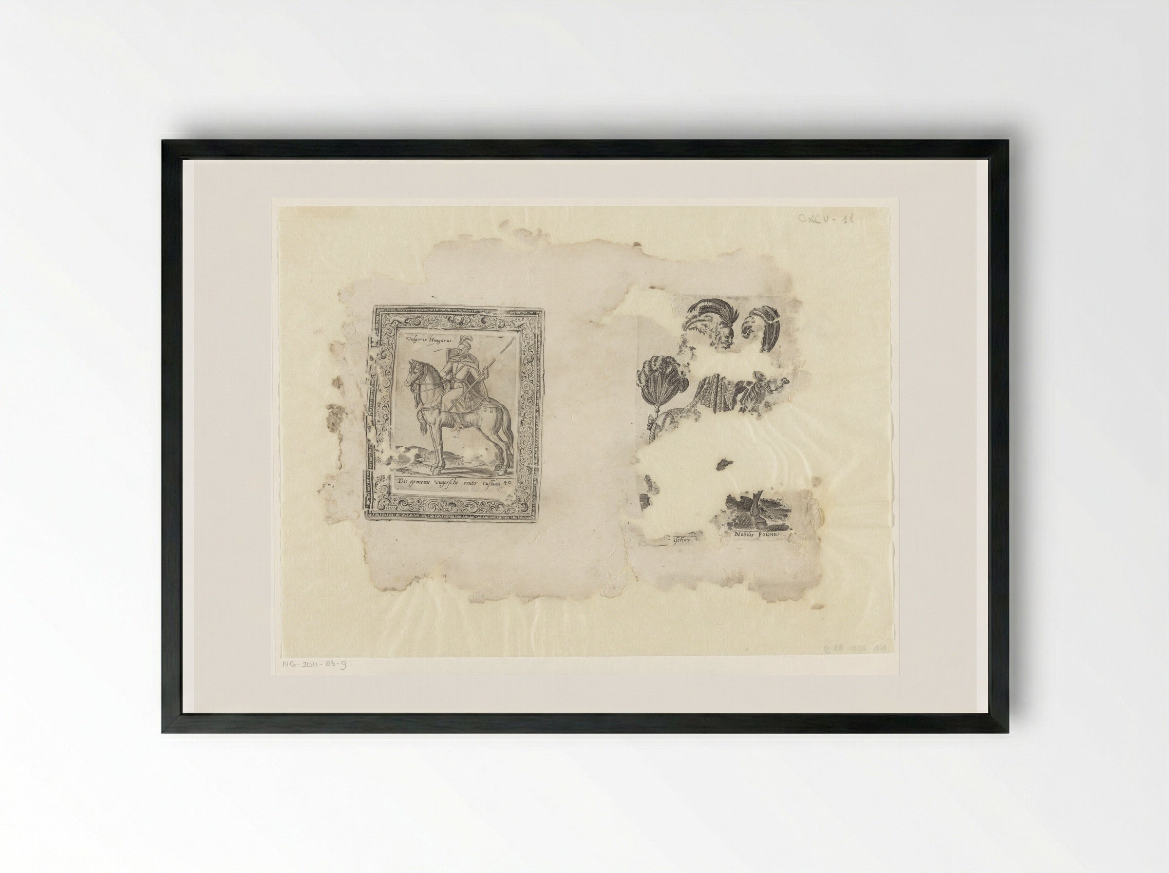 Hongaarse ruiter en Poolse jonker - Abraham de Bruyn - Framed Print Black