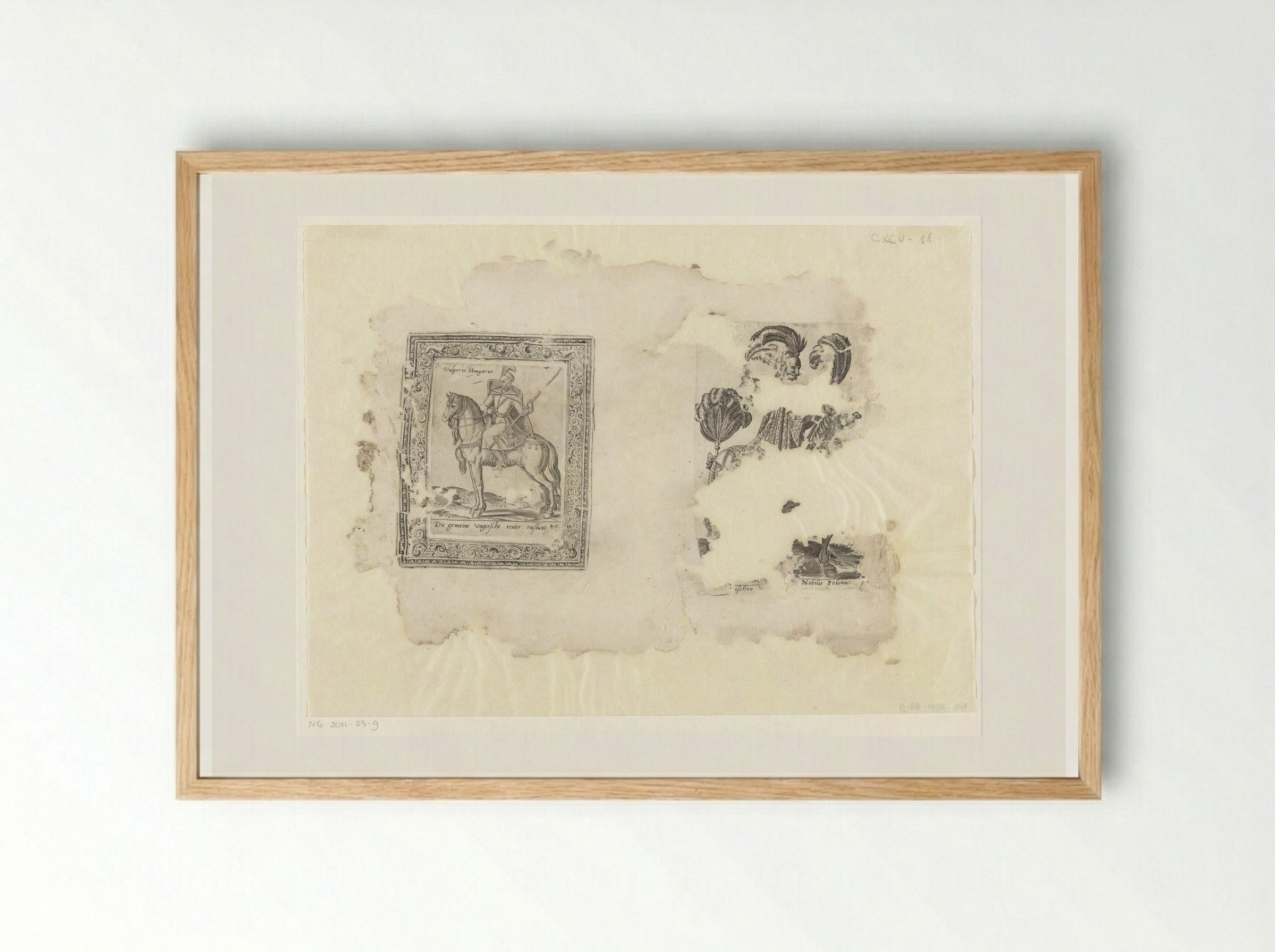 Hongaarse ruiter en Poolse jonker - Abraham de Bruyn - Framed Print Wood