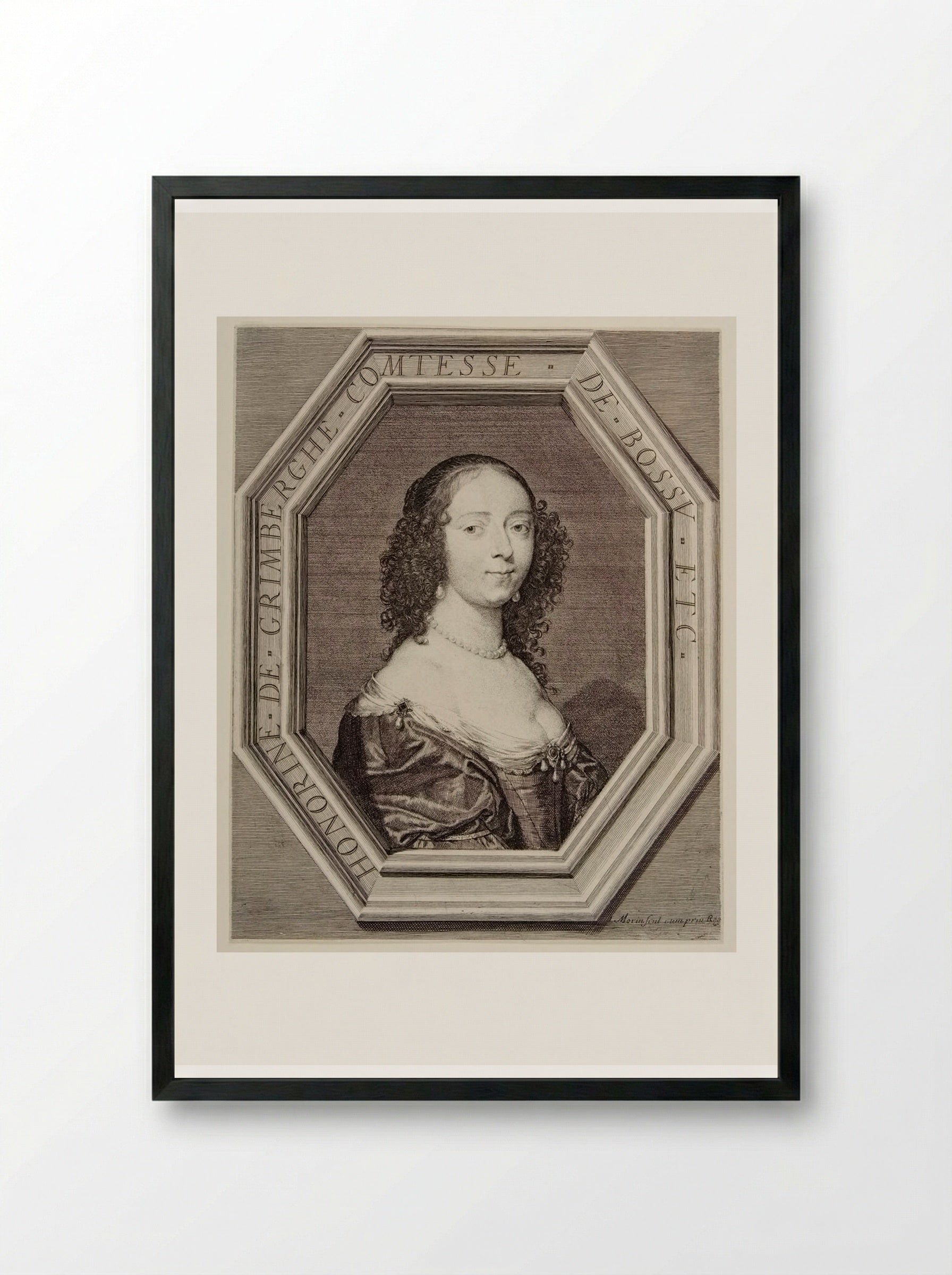 Honorine de Grimberghe, Countess of Bossu - Jean Morin - Framed Print Black