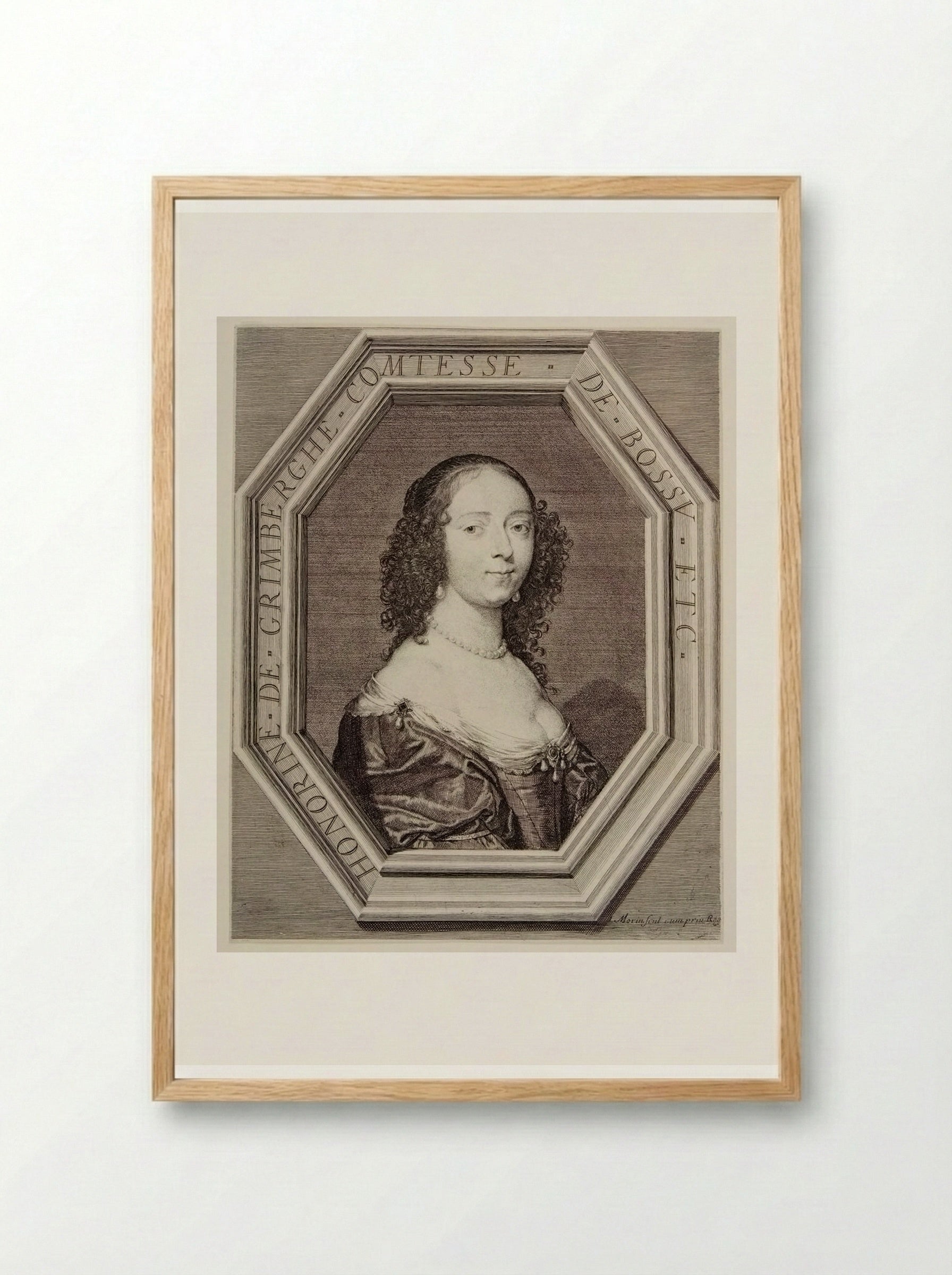 Honorine de Grimberghe, Countess of Bossu - Jean Morin - Framed Print Wood