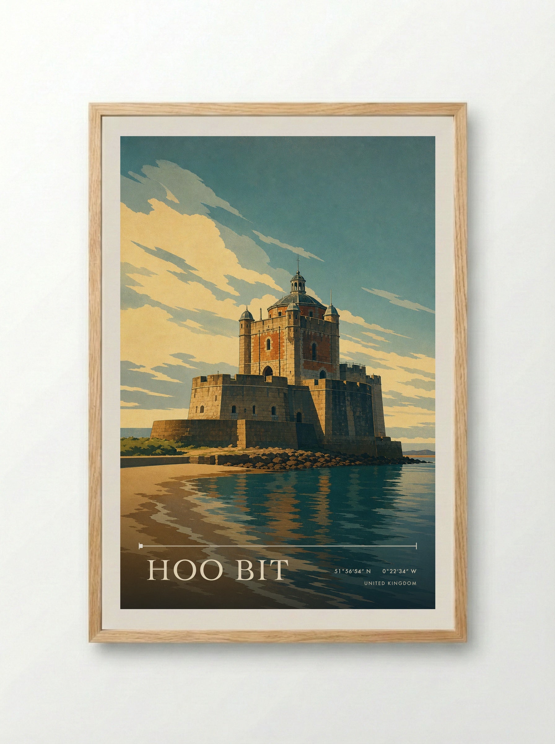 Hoo Bit United Kingdom Travel Poster - Framed Print Wood