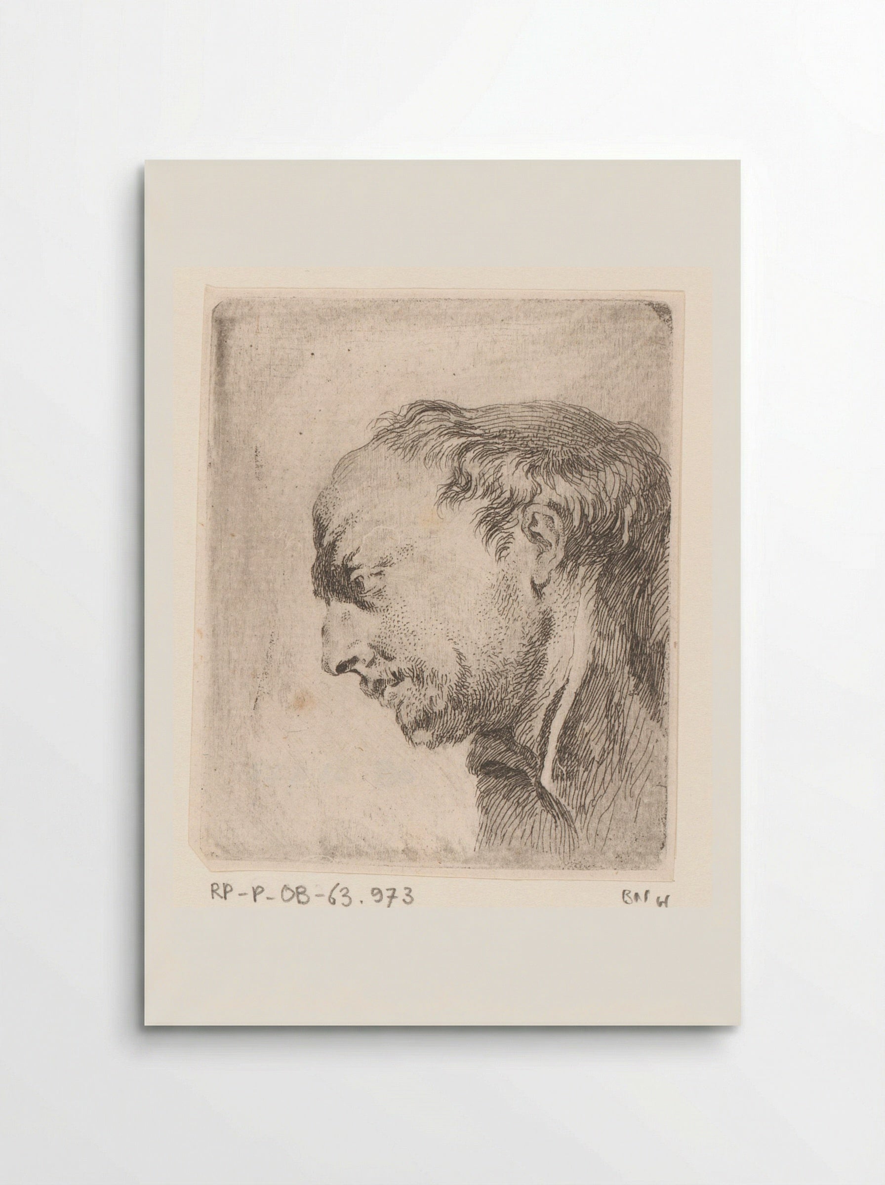Hoofd van een kalende man - Jacques-Philippe Le Bas - Poster