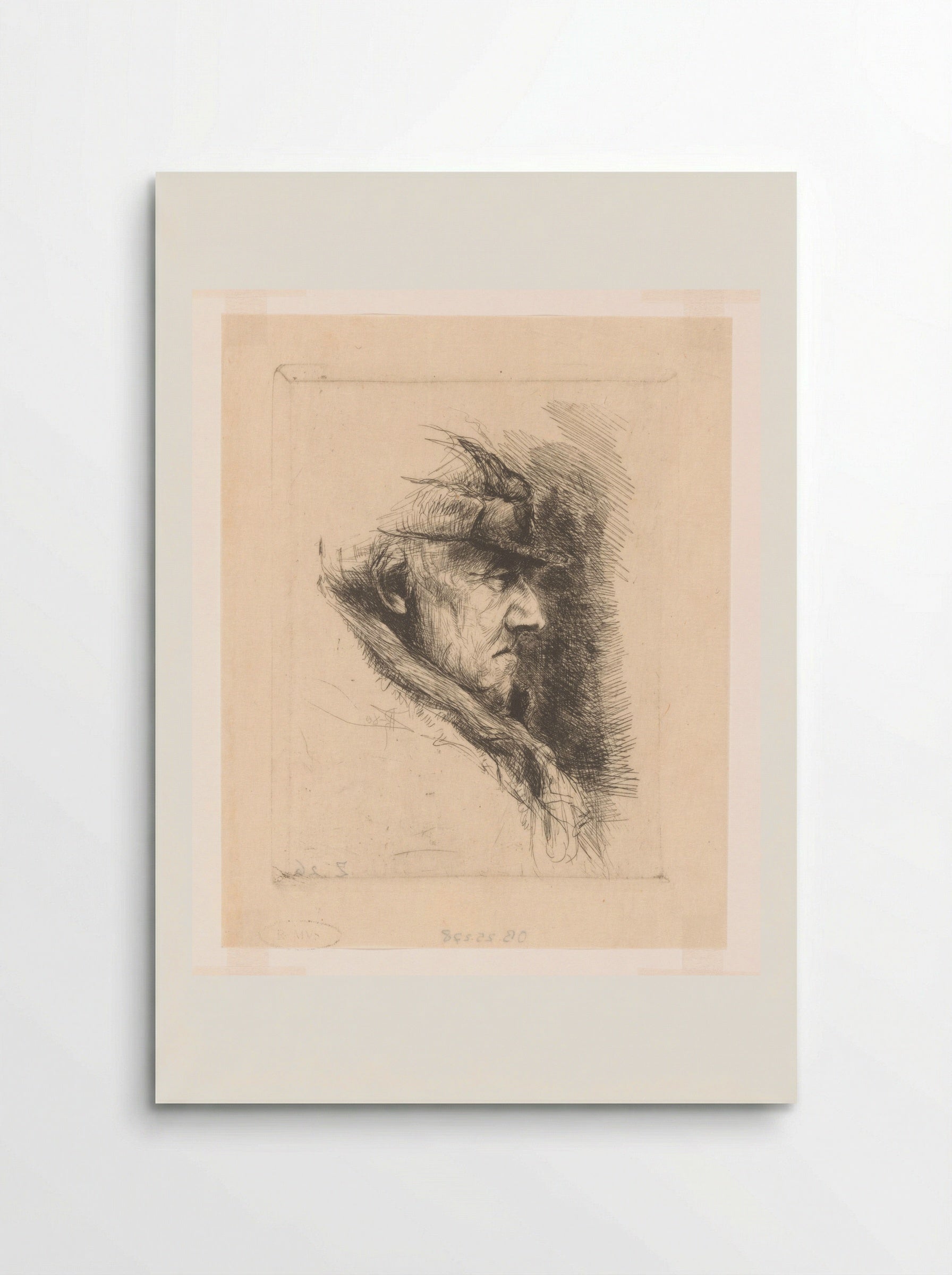 Hoofd van een oude man met pet - Philip Zilcken - Poster