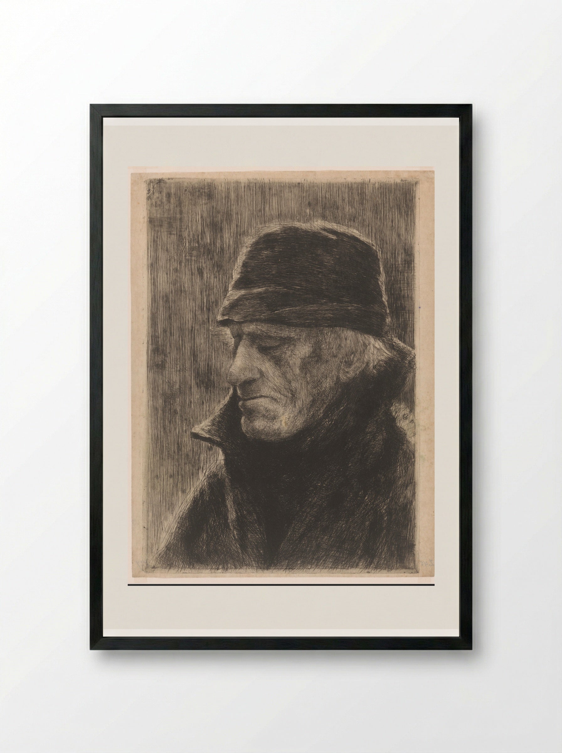 Hoofd van een oude visser - Philip Zilcken - Framed Print Black