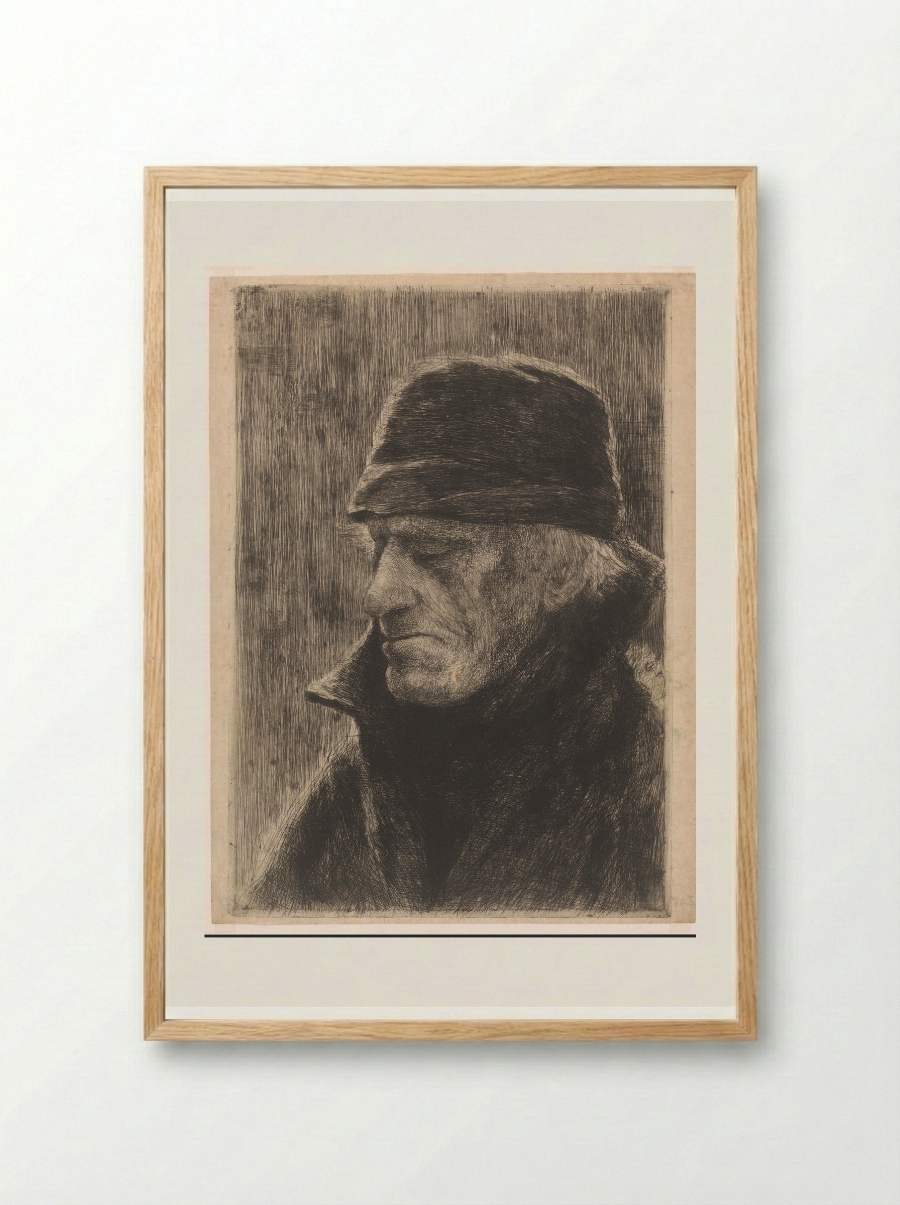 Hoofd van een oude visser - Philip Zilcken - Framed Print Wood