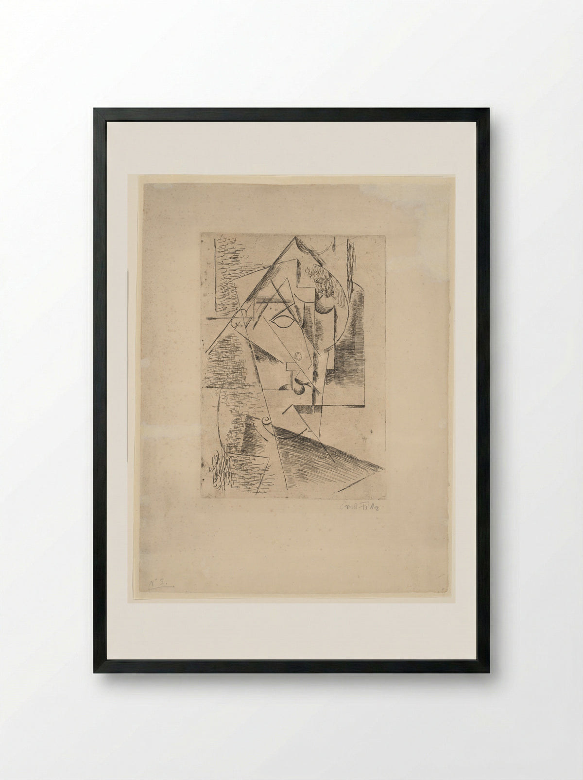 Hoofd van een vrouw - Emil Filla - Framed Print Black