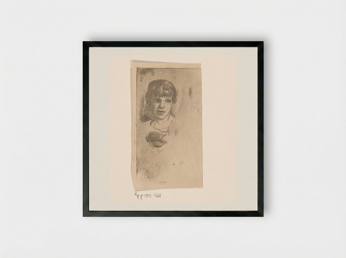 Hoofd van een vrouw - Philip Zilcken - Framed Print Black