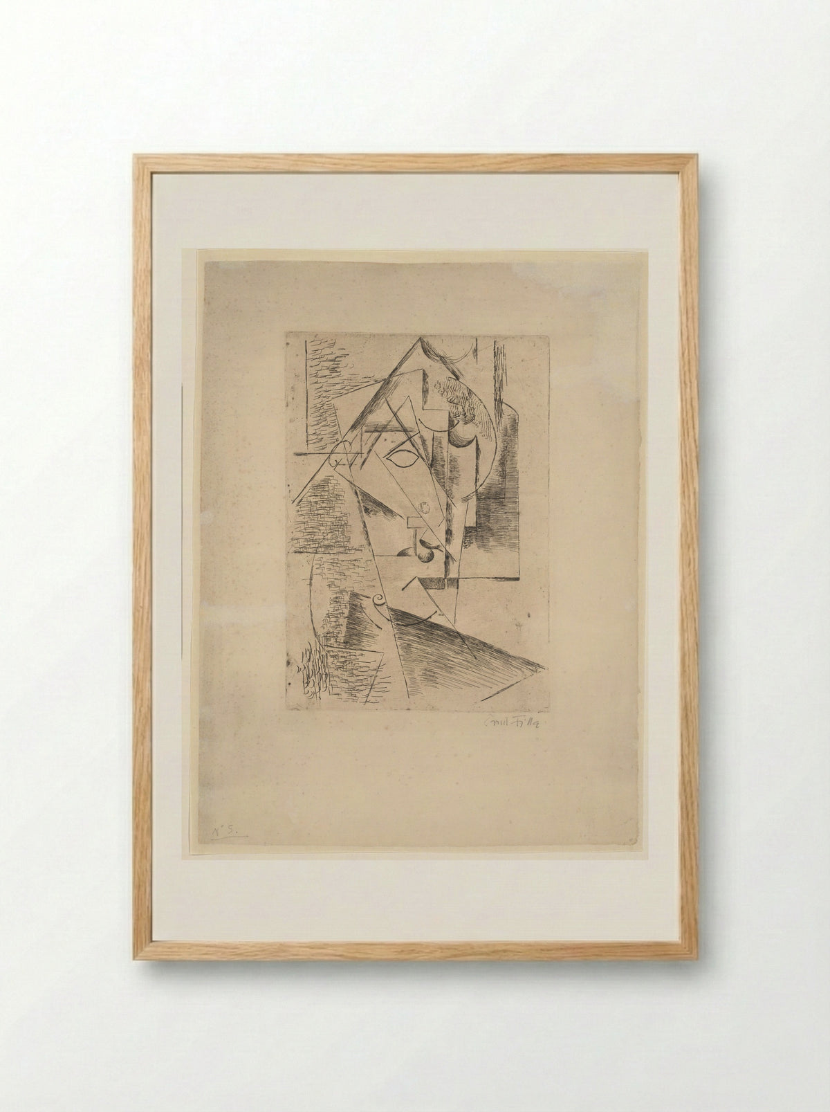 Hoofd van een vrouw - Emil Filla - Framed Print Wood