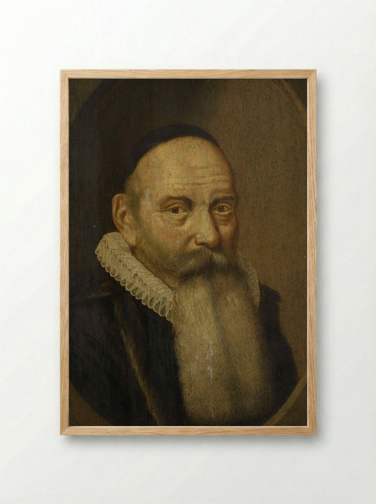 Hoofd van man met baard, in profiel naar links - Cornelis van der Voort - Framed Print Wood
