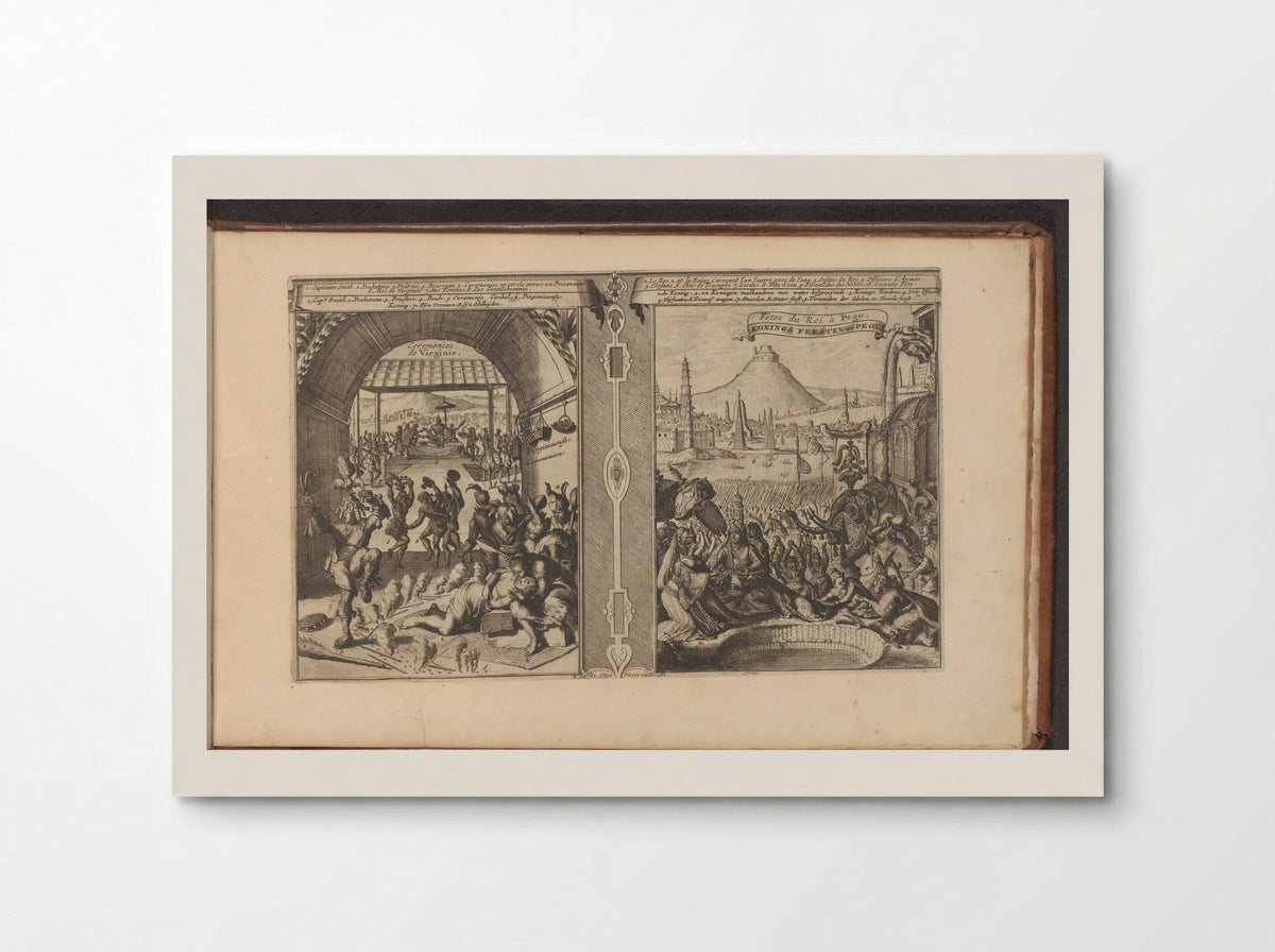 Hoofdman Smith bij de Virginianen; Koninklijk feest in Pegu - Romeyn de Hooghe - Poster