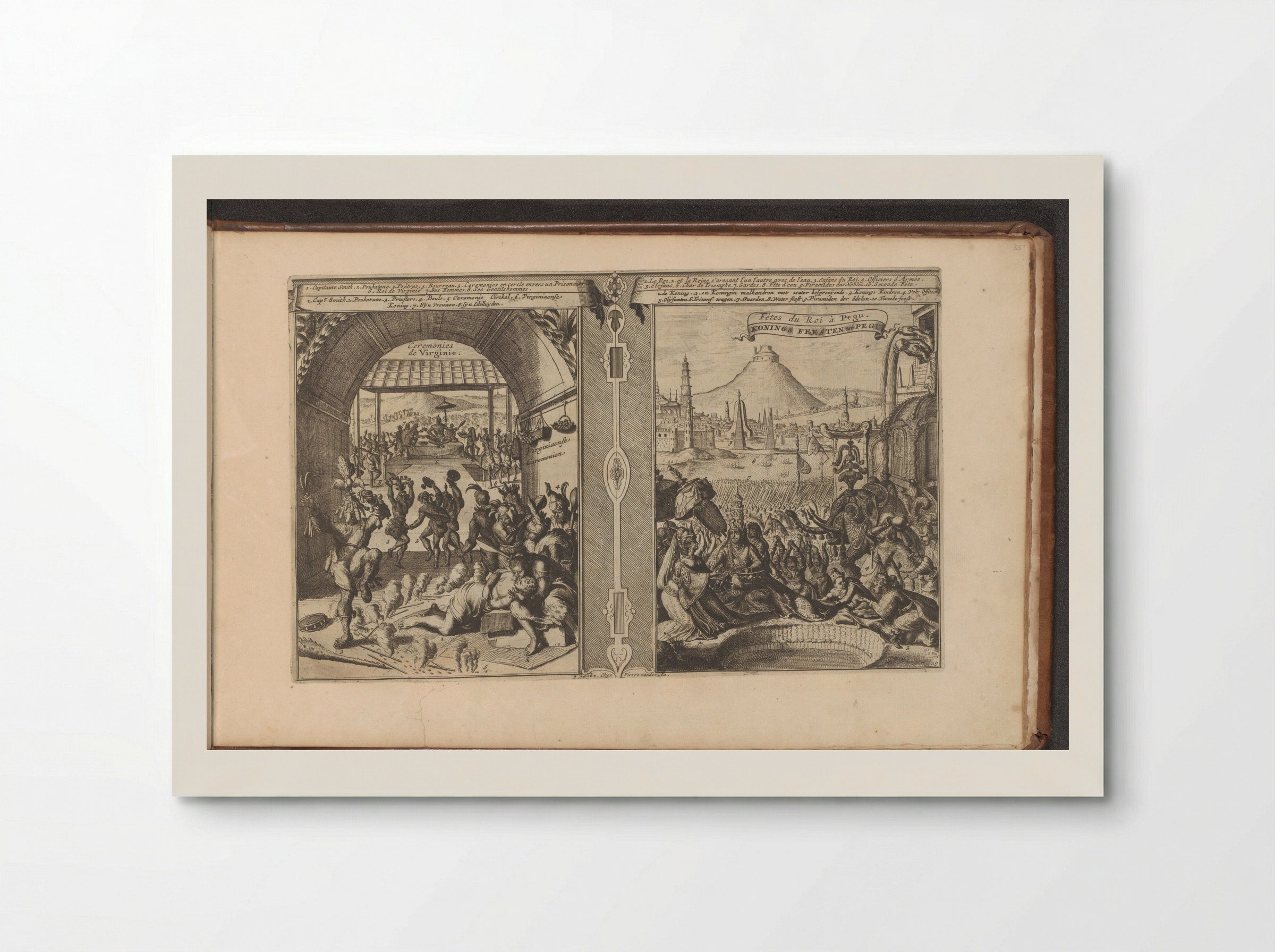 Hoofdman Smith bij de Virginianen; Koninklijk feest in Pegu - Romeyn de Hooghe - Poster