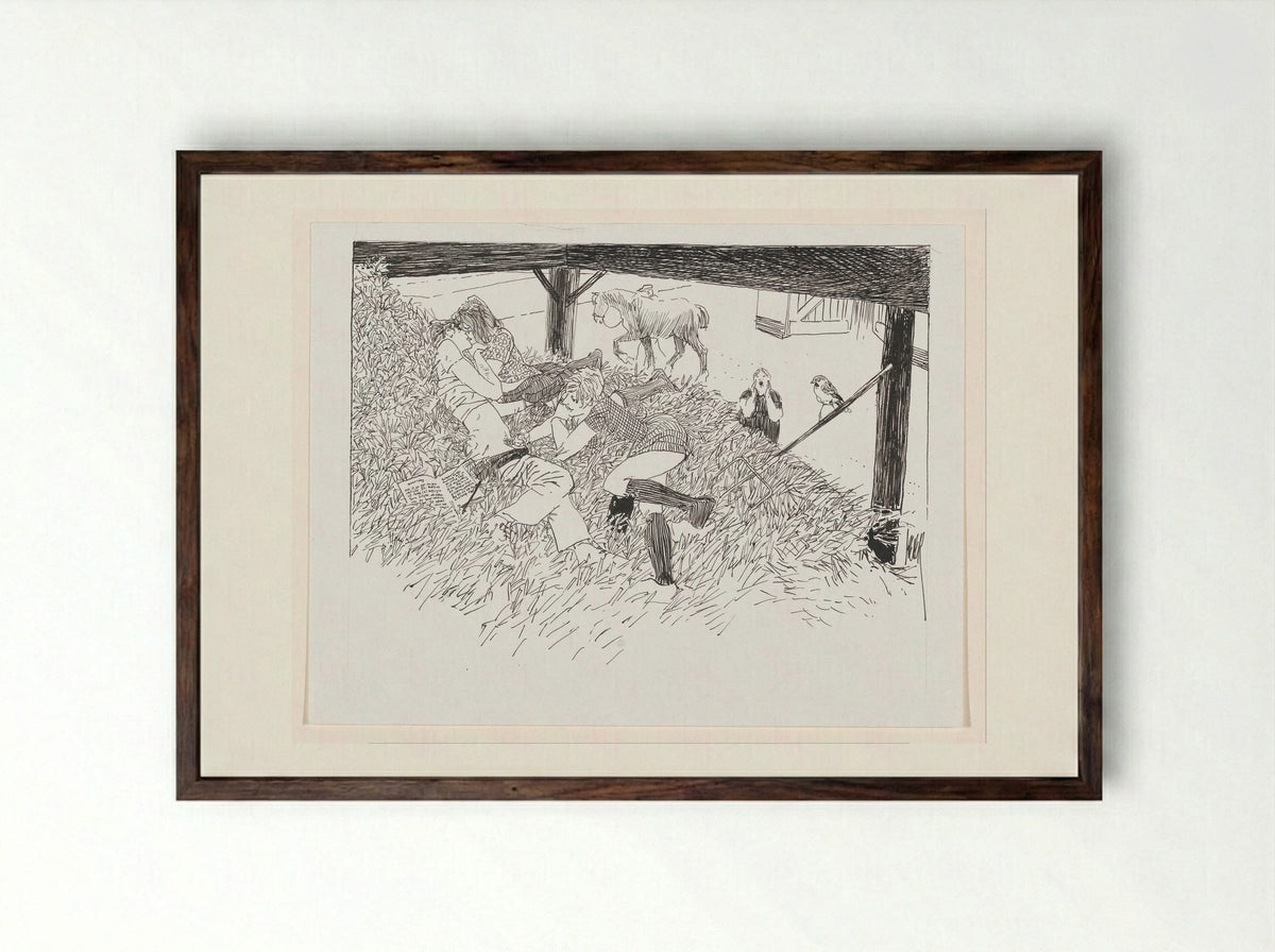 Hooikoorts (Hay Fever) - Peter van Straaten - Framed Print Dark Wood