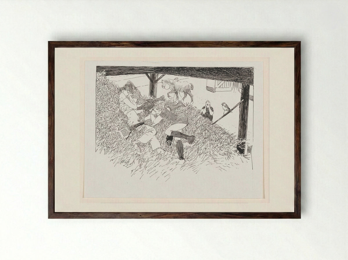 Hooikoorts (Hay Fever) - Peter van Straaten - Framed Print Dark Wood