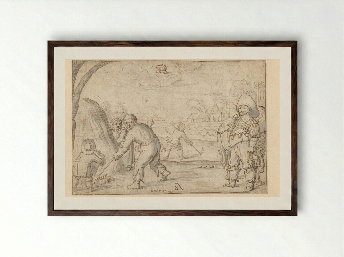 Hooimaand (July) - Evert Wyntgis - Framed Print Dark Wood
