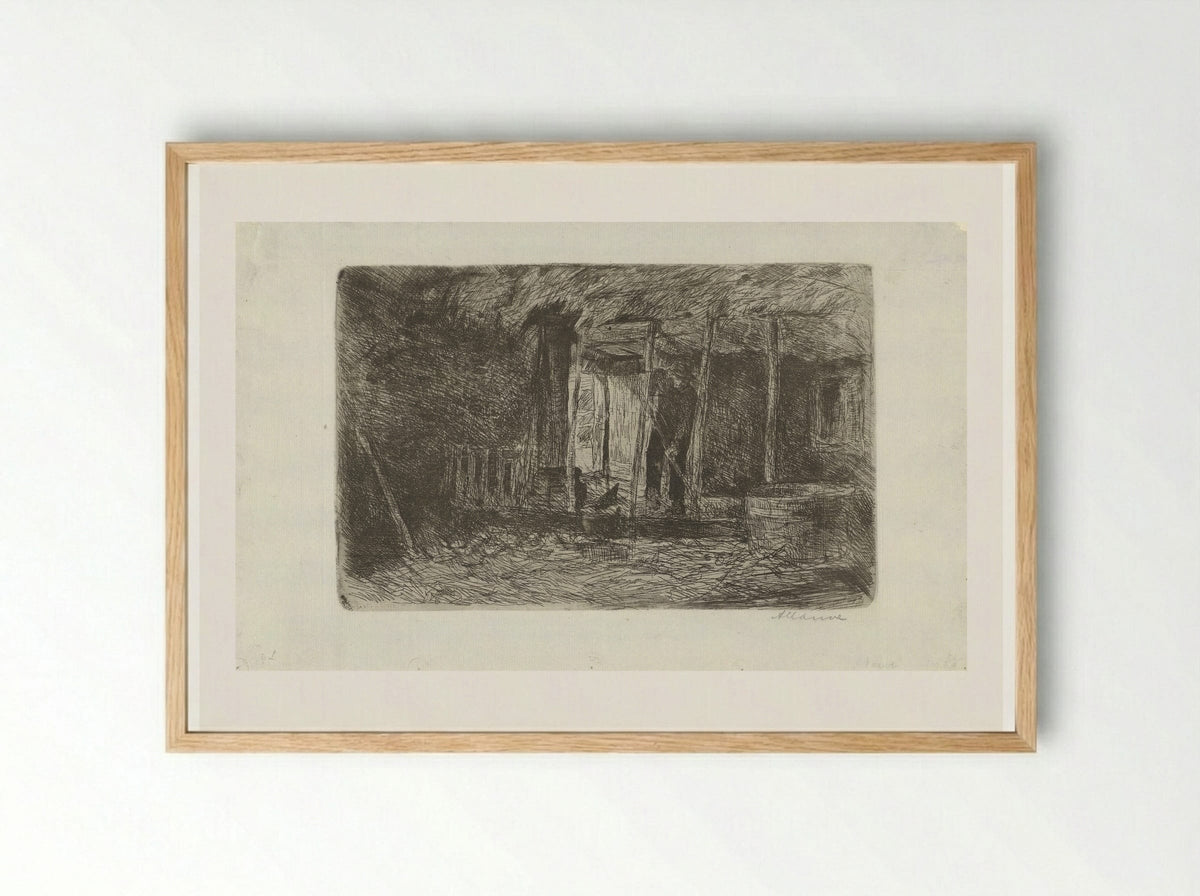 Hooischuur (Hay Barn) - Anton Mauve - Framed Print Wood