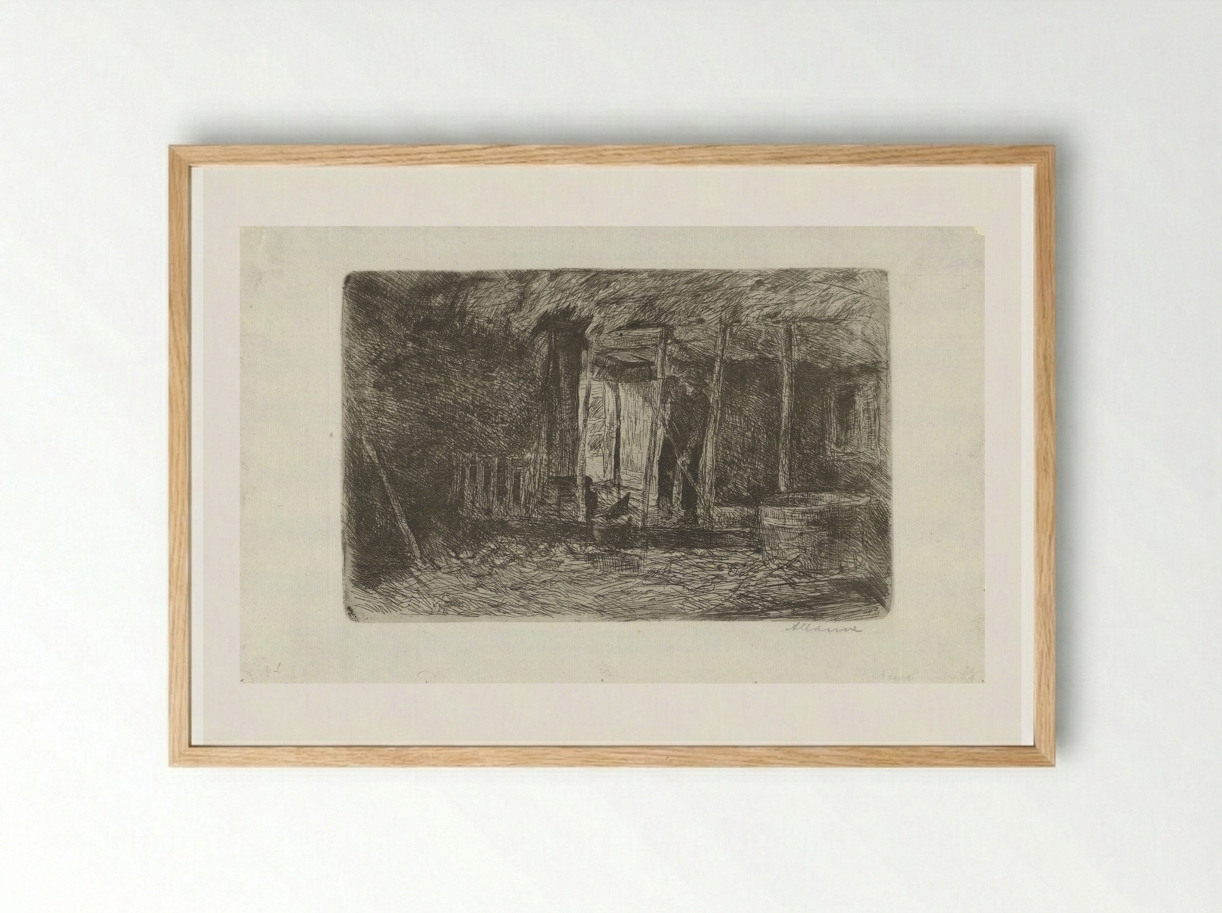 Hooischuur (Hay Barn) - Anton Mauve - Framed Print Wood