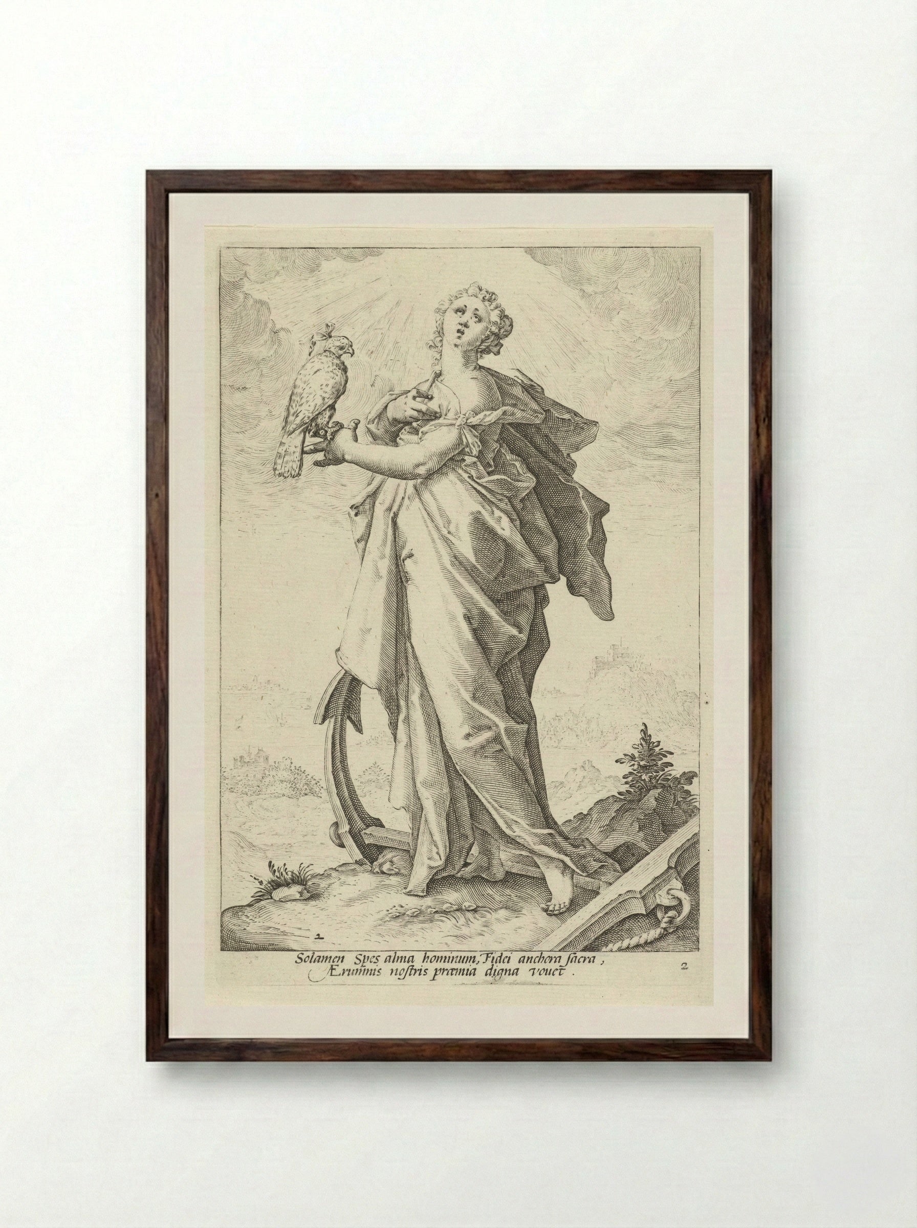 Hoop (Spes) - Claes Jansz. Visscher (II) - Framed Print Dark Wood