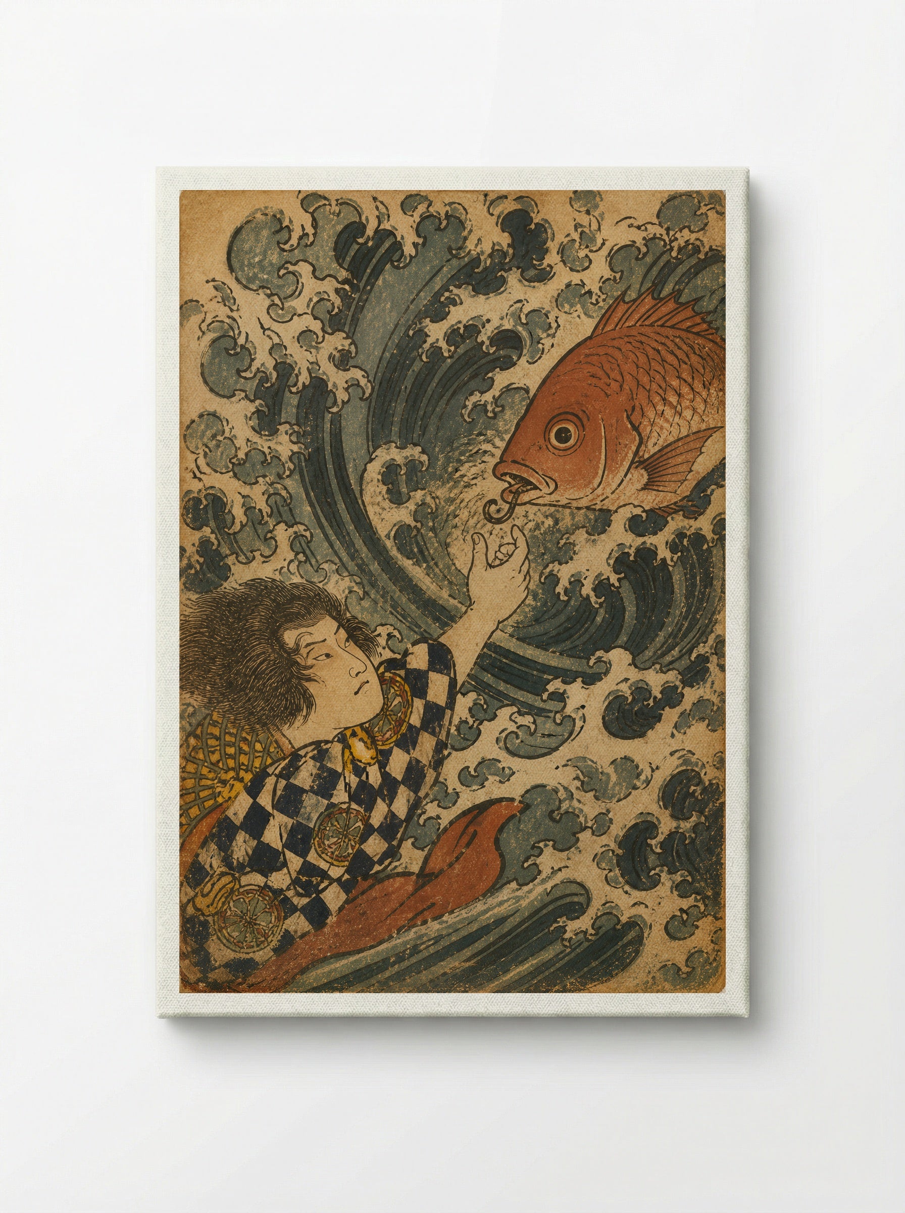 Hoori at the Sea Palace: The Red Tai Returns the Hook - Canvas