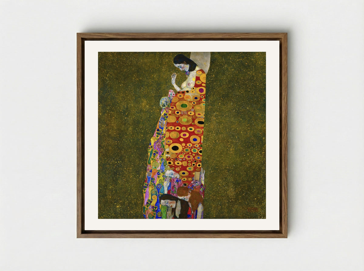 Hope II - Gustav Klimt - Framed Canvas Wood