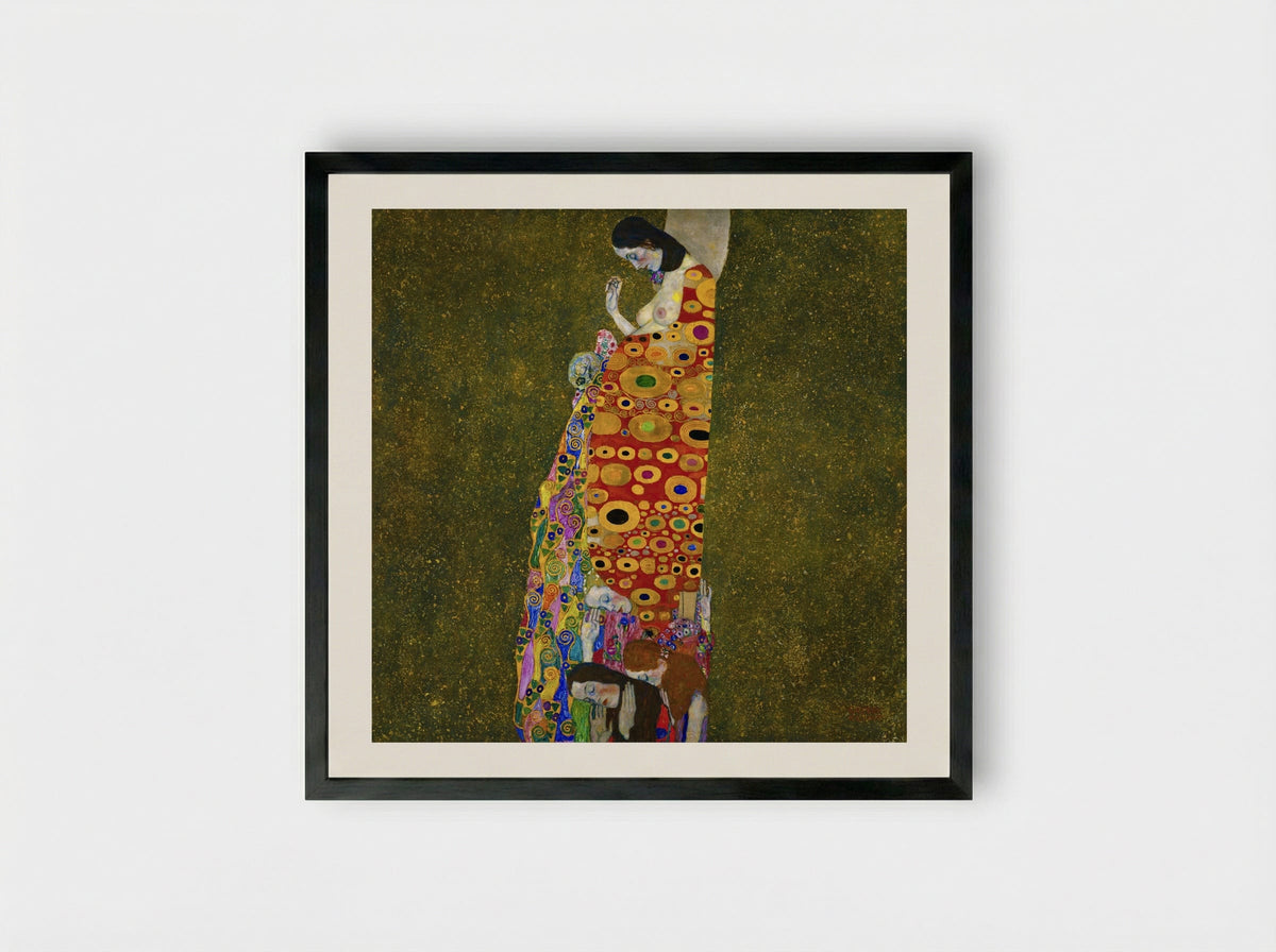 Hope II - Gustav Klimt - Framed Print Black