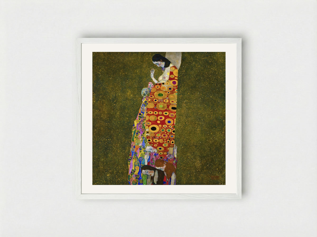 Hope II - Gustav Klimt - Framed Print White