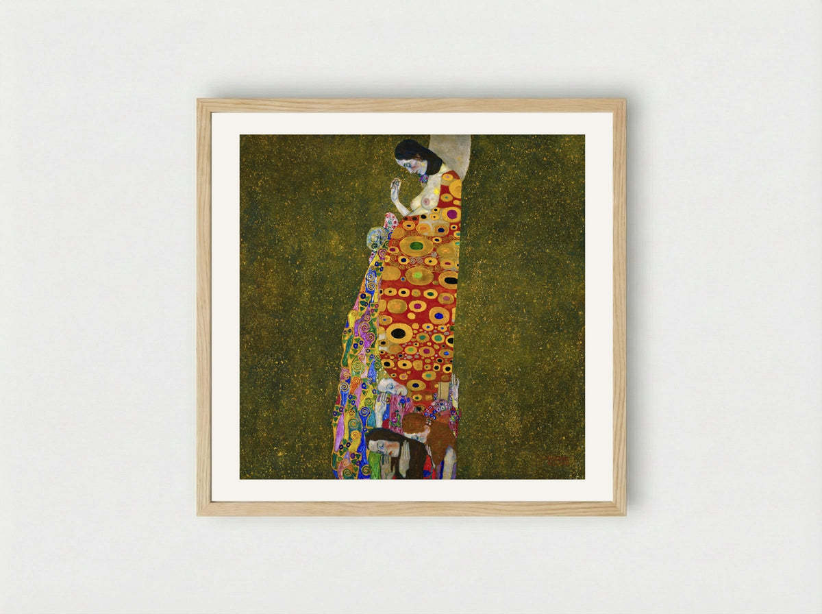 Hope II - Gustav Klimt - Framed Print Wood