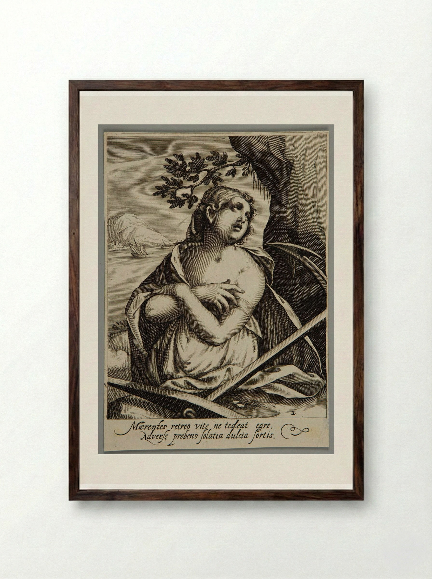 Hope (Spes) - Jacob Matham - Framed Print Dark Wood