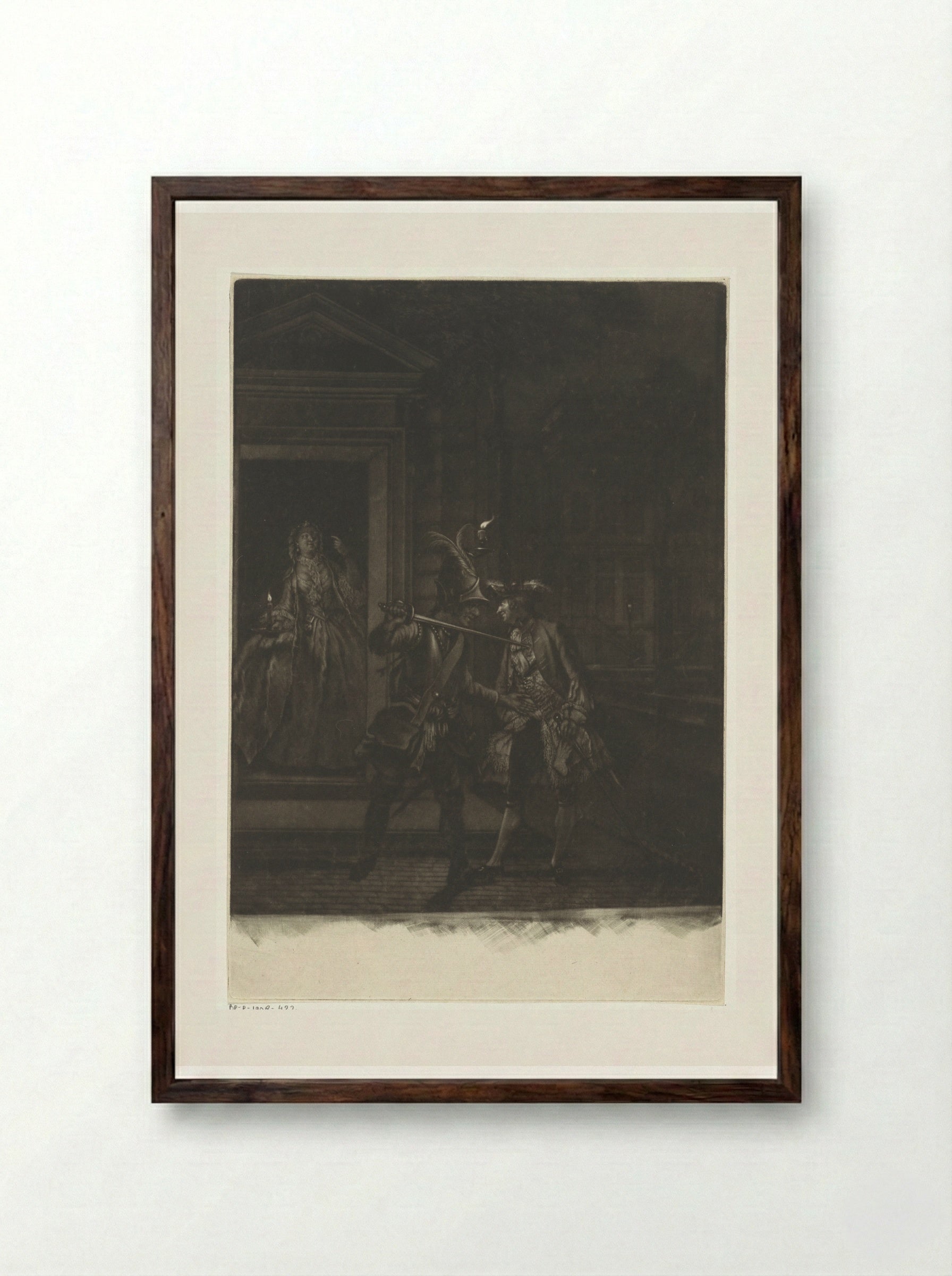 Hopman Ulrich of de bedrogen gierigheid: de omkoping - Cornelis Ploos van Amstel - Framed Print Dark Wood