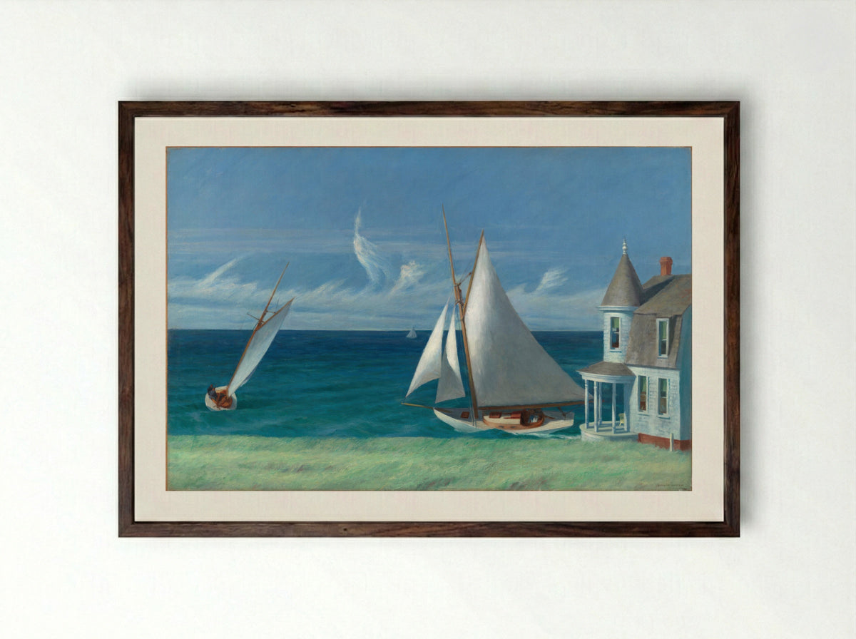 The Lee Shore - Edward Hopper - Framed Print Dark Wood [HQ 7793503d44ae]