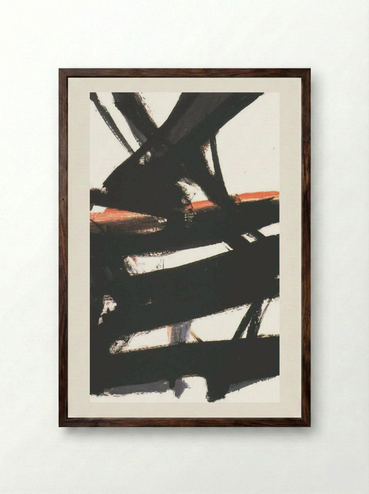 Horizontal Rust - Franz Kline - Framed Print Dark Wood