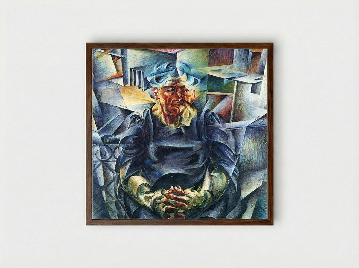Horizontal Volumes - Umberto Boccioni - Framed Print Dark Wood
