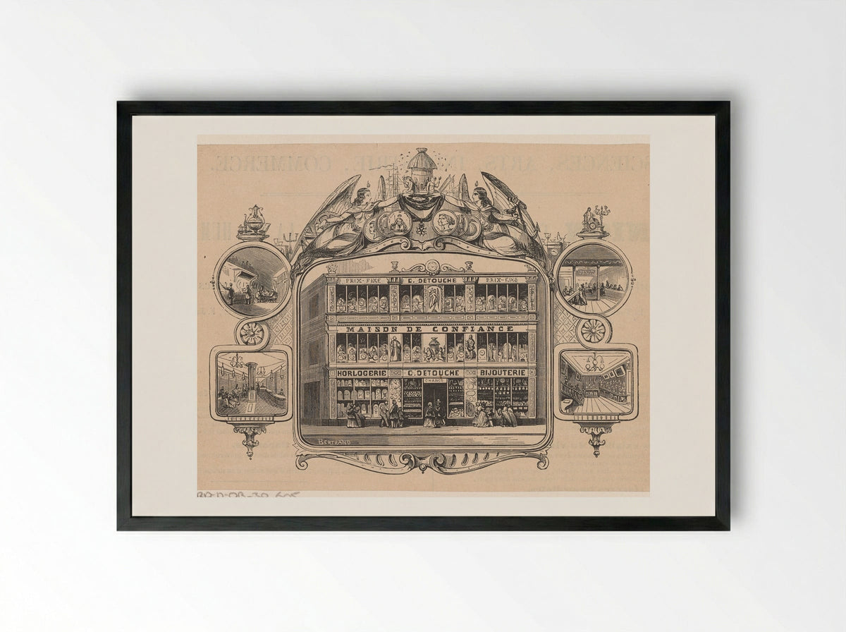 Horlogerie en bijouterie C. Detouche te Parijs - Isaac Weissenbruch - Framed Print Black