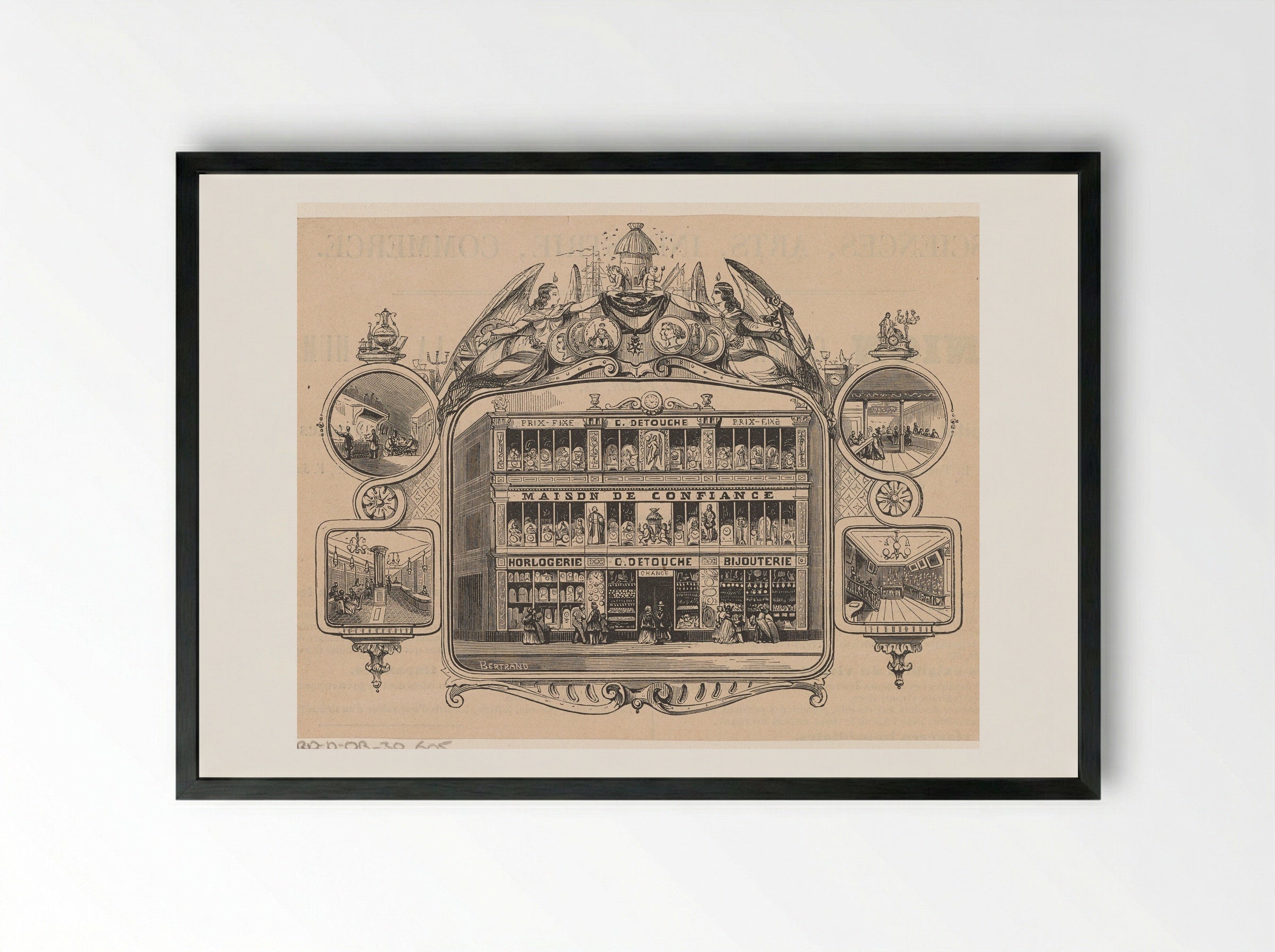 Horlogerie en bijouterie C. Detouche te Parijs - Isaac Weissenbruch - Framed Print Black