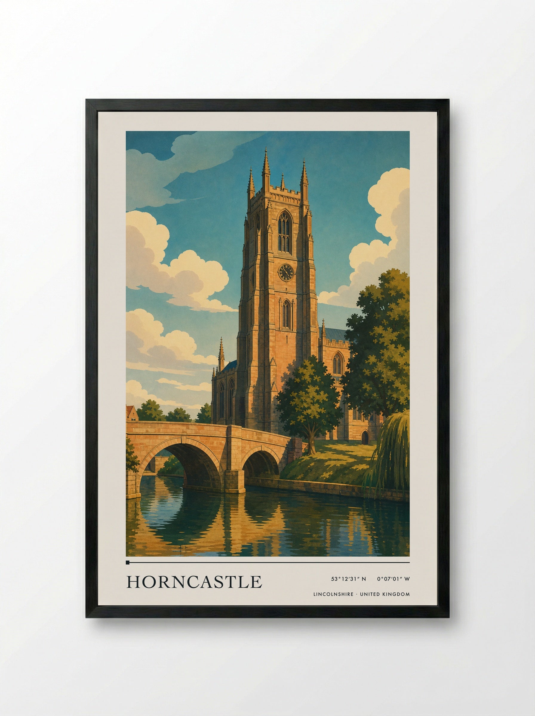 Horncastle Lincolnshire United Kingdom Travel Poster - Framed Print Black
