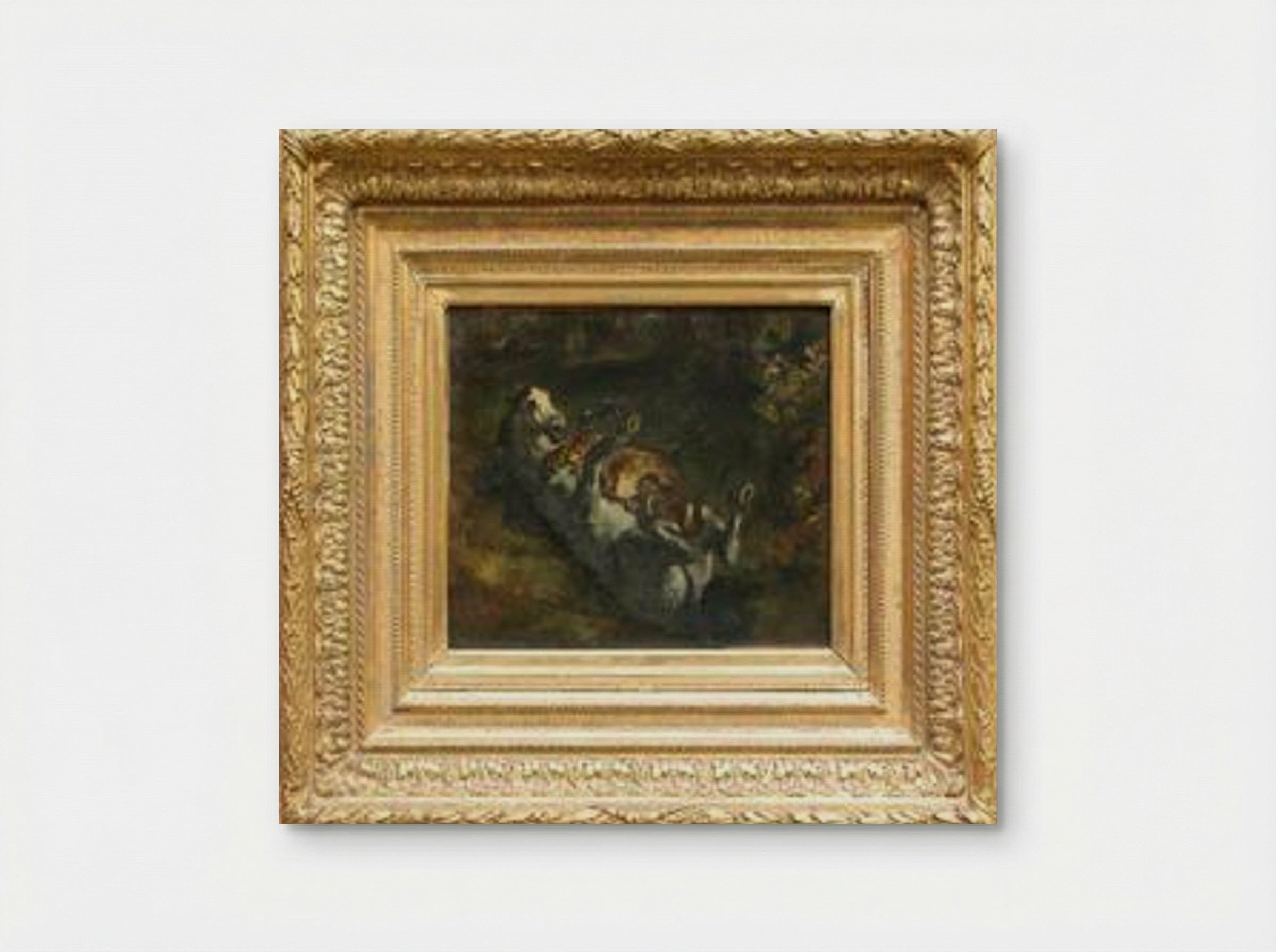 Horse Attacked by a Lioness - Eugène Delacroix - Poster