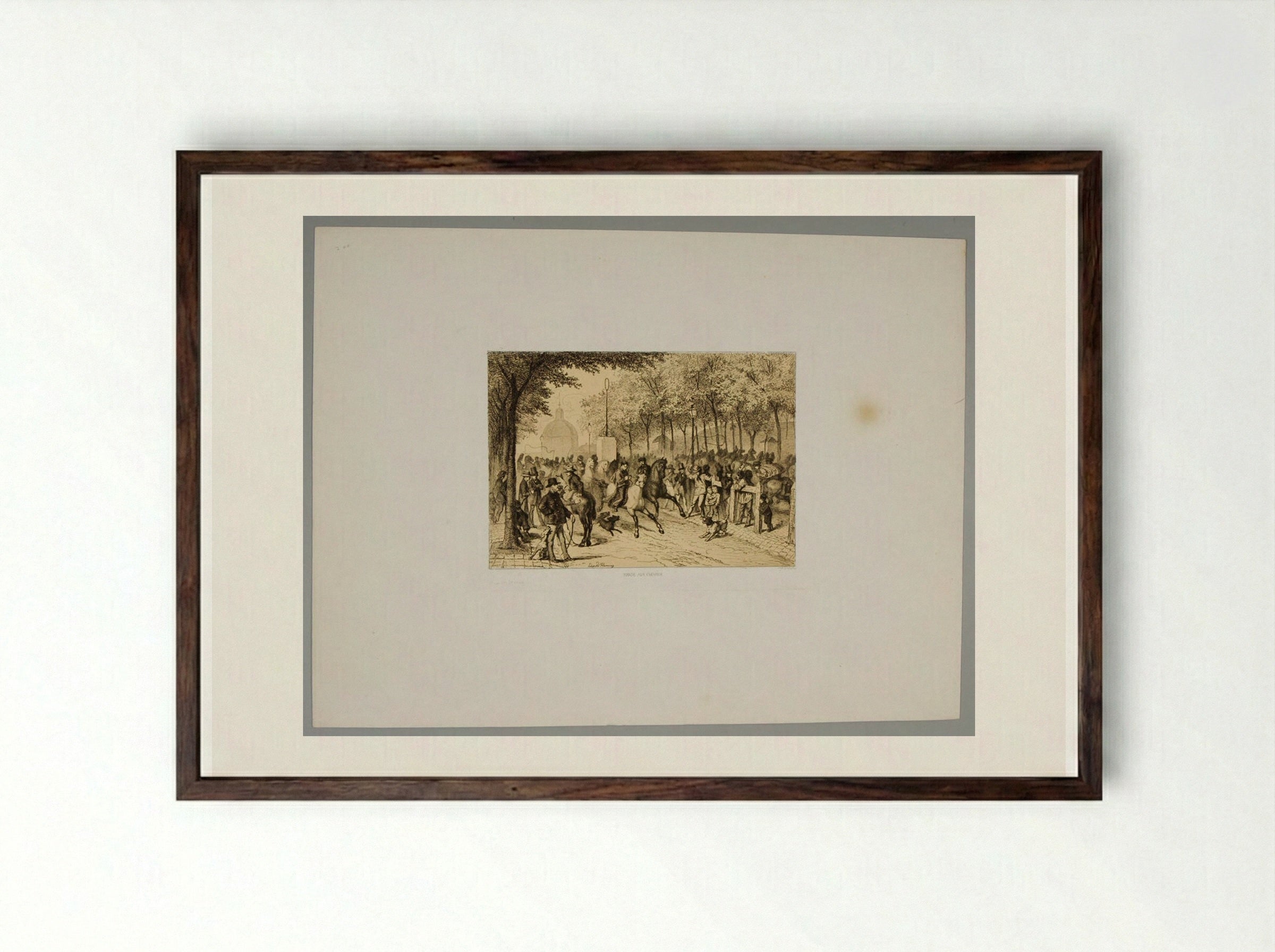 Horse Market - Léopold Flameng - Framed Print Dark Wood