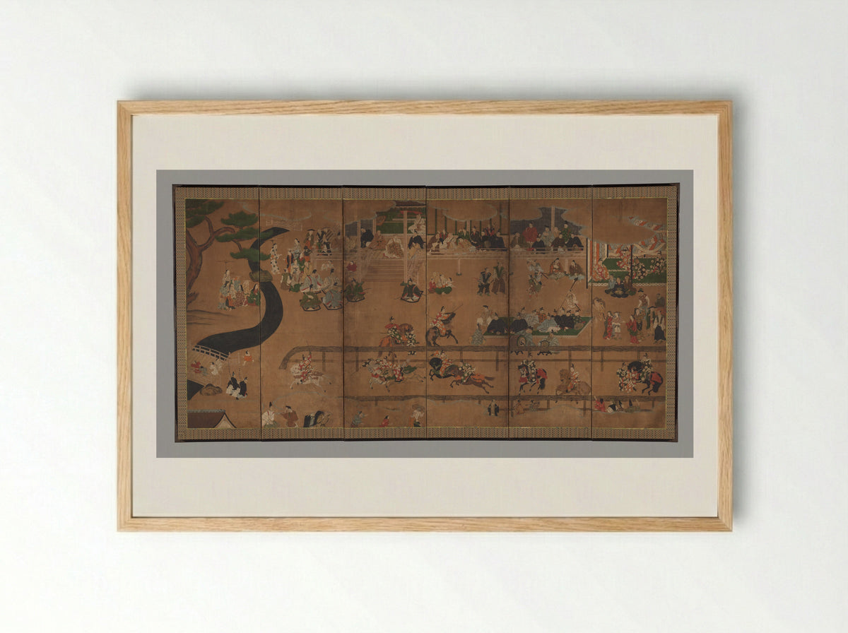 Horse Race at the Kamo Shrine - Fine Art Print - Framed Print Wood