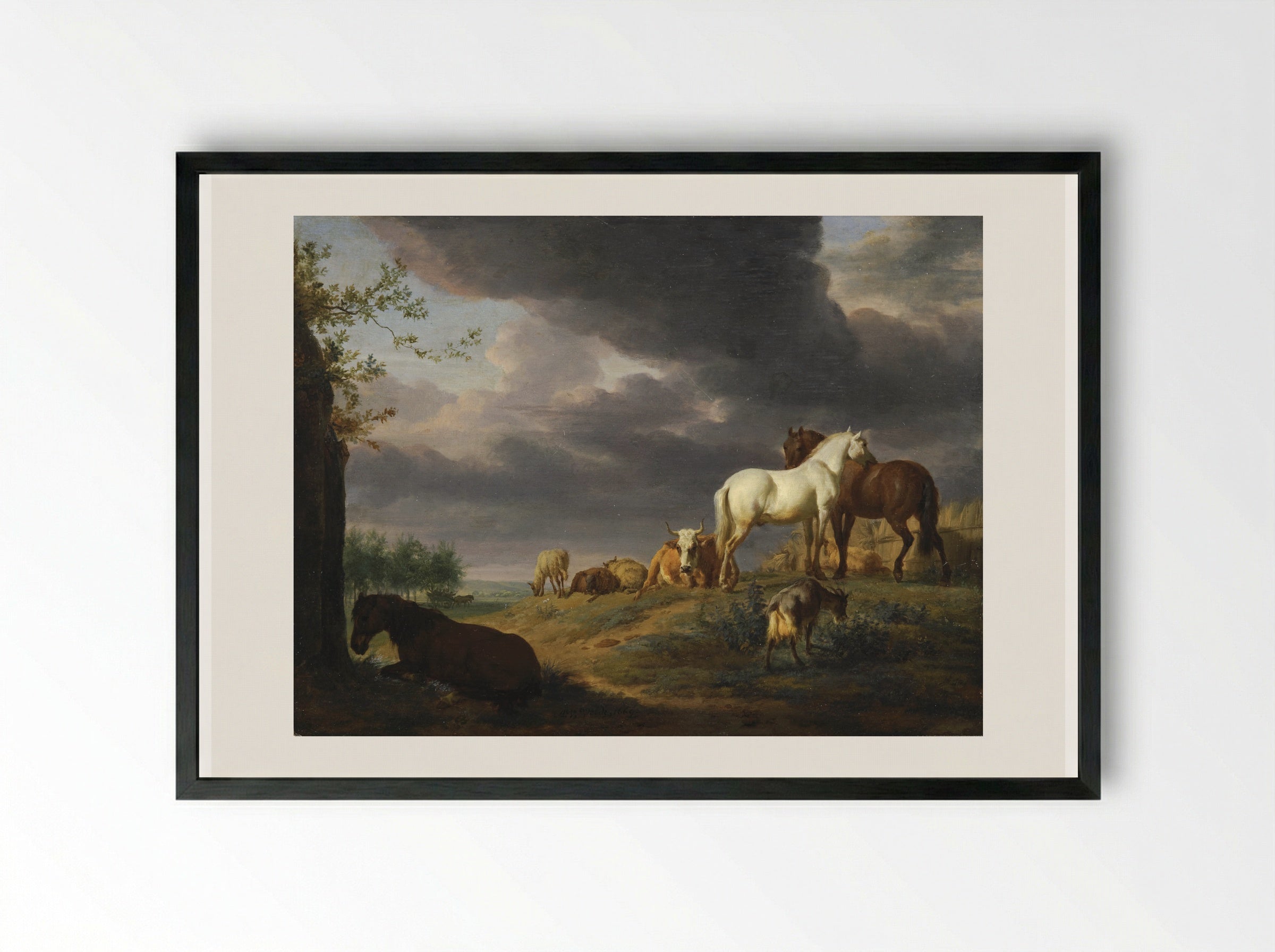 Horse - Adriaen van de Velde - Framed Print Black