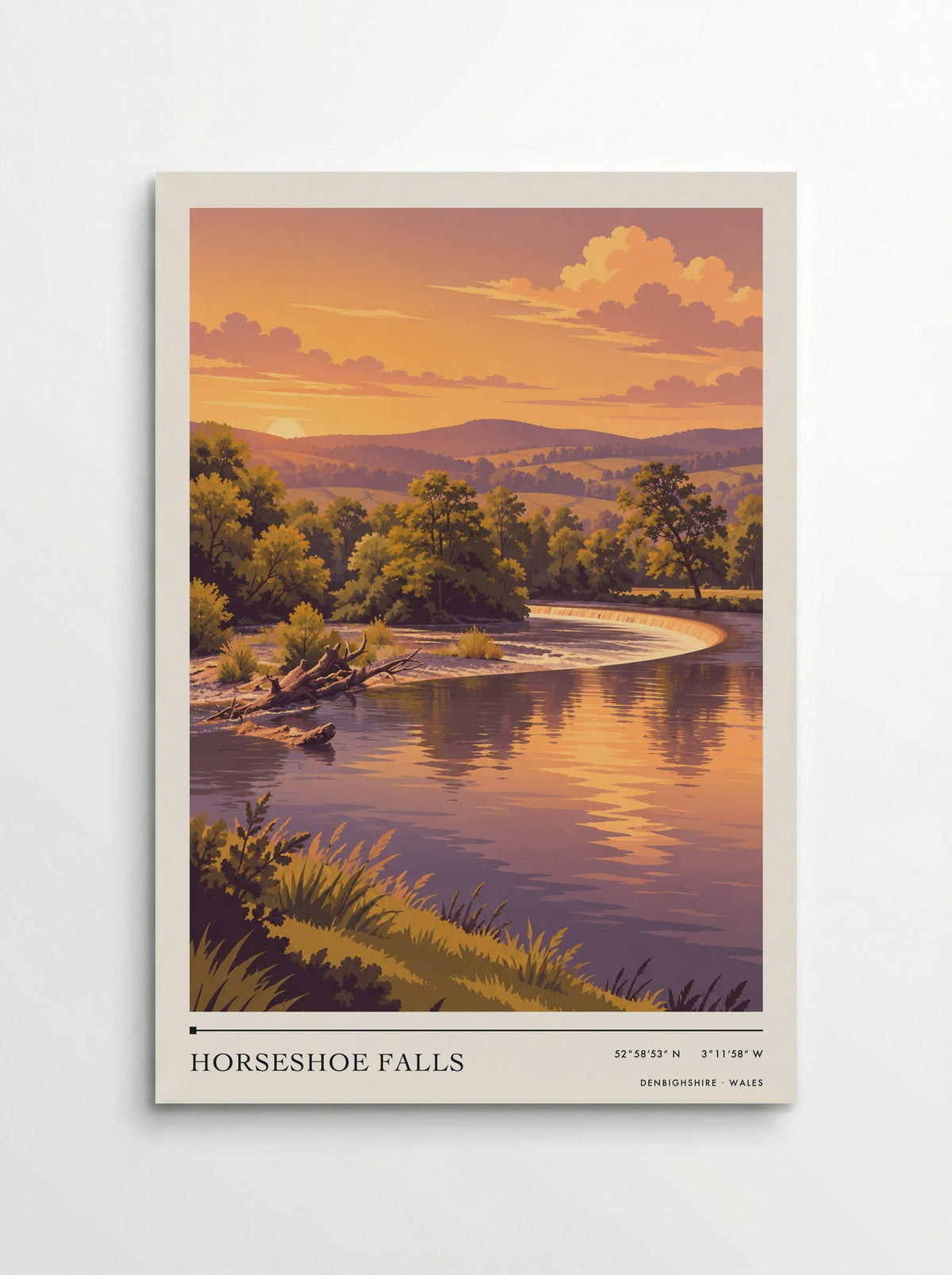 Horseshoe Falls, Denbighshire | Travel Poster - Poster