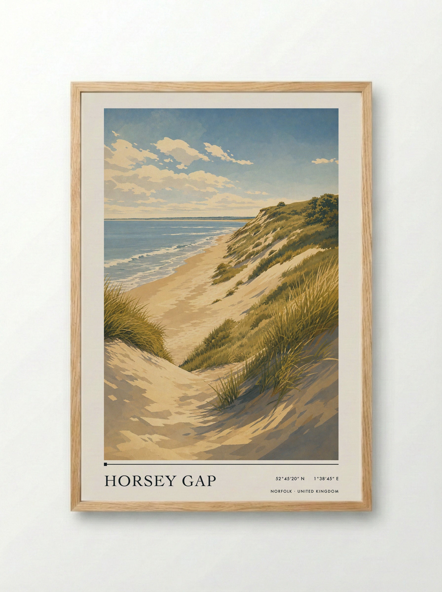 Horsey Gap Norfolk United Kingdom Travel Poster - Framed Print Wood