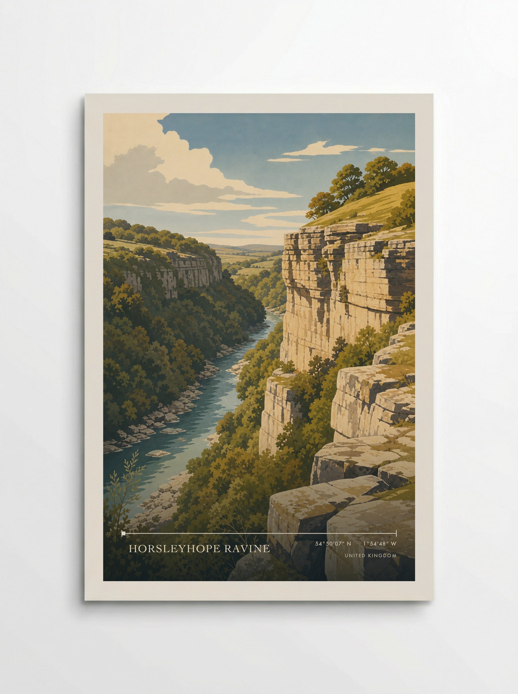 Horsleyhope Ravine United Kingdom Travel Poster - Poster