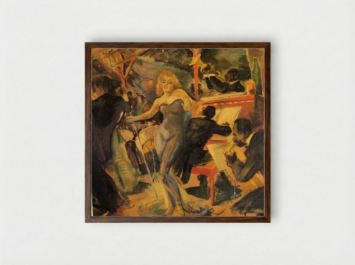 Hot Jazz - Franz Kline - Framed Print Dark Wood