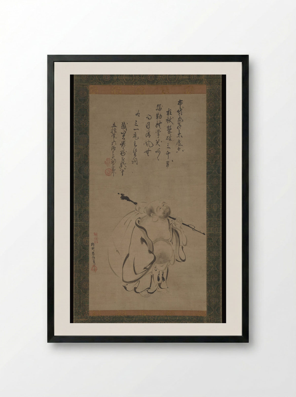 Hotei - Kano Takanobu - Framed Print Black