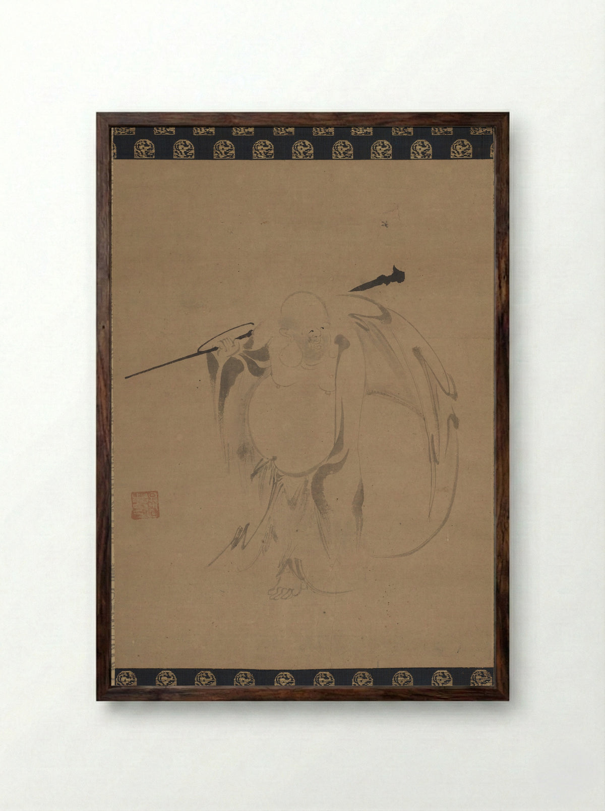 Hotei - Tokuchū - Framed Print Dark Wood