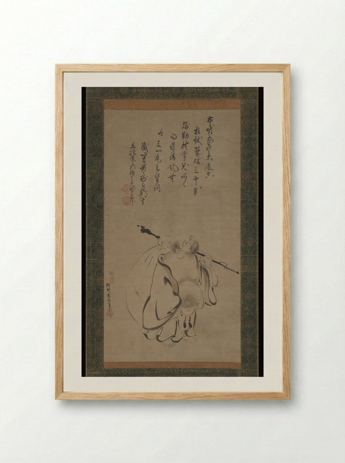 Hotei - Kano Takanobu - Framed Print Wood