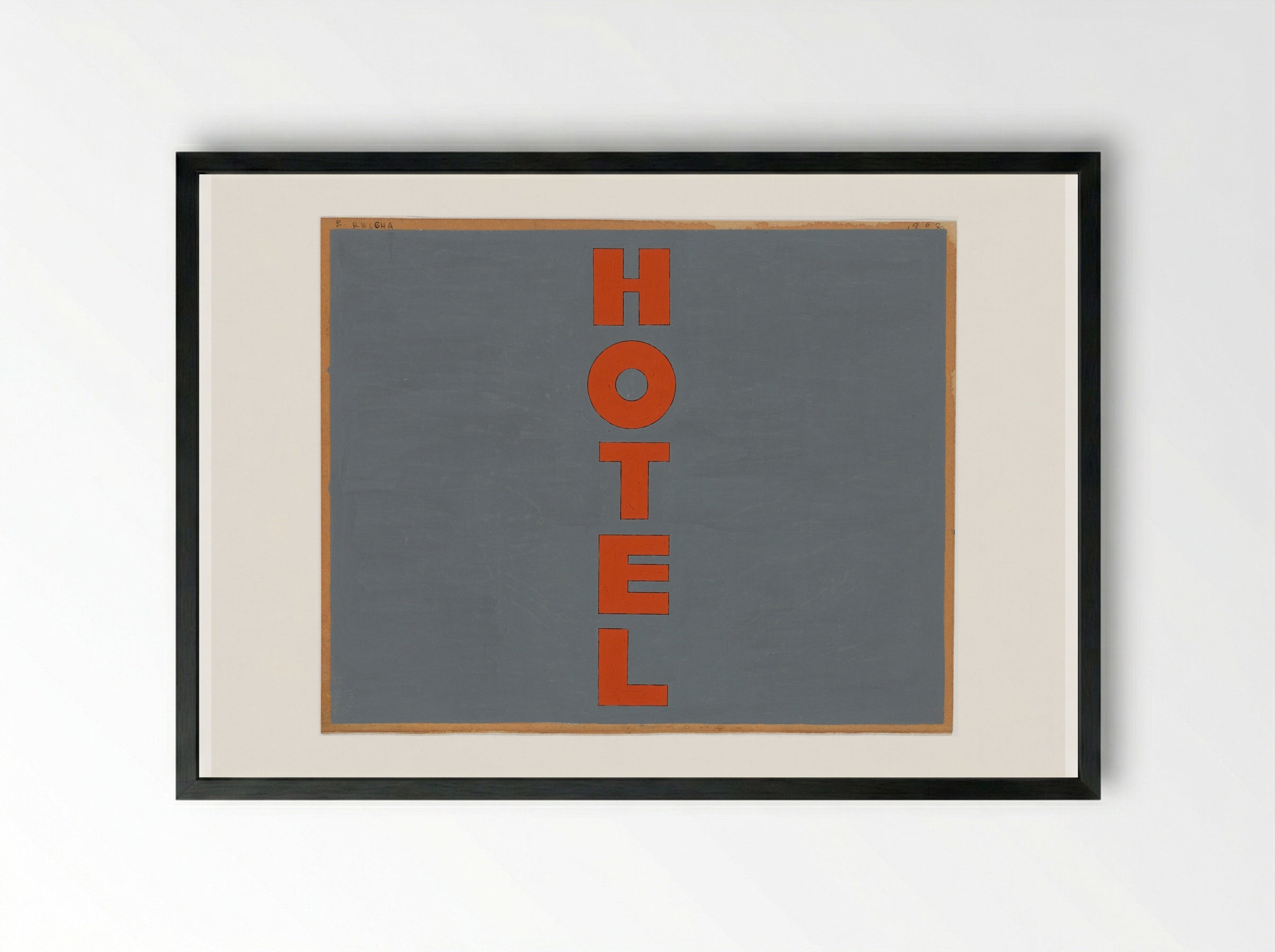 Hotel - Edward Ruscha - Framed Print Black